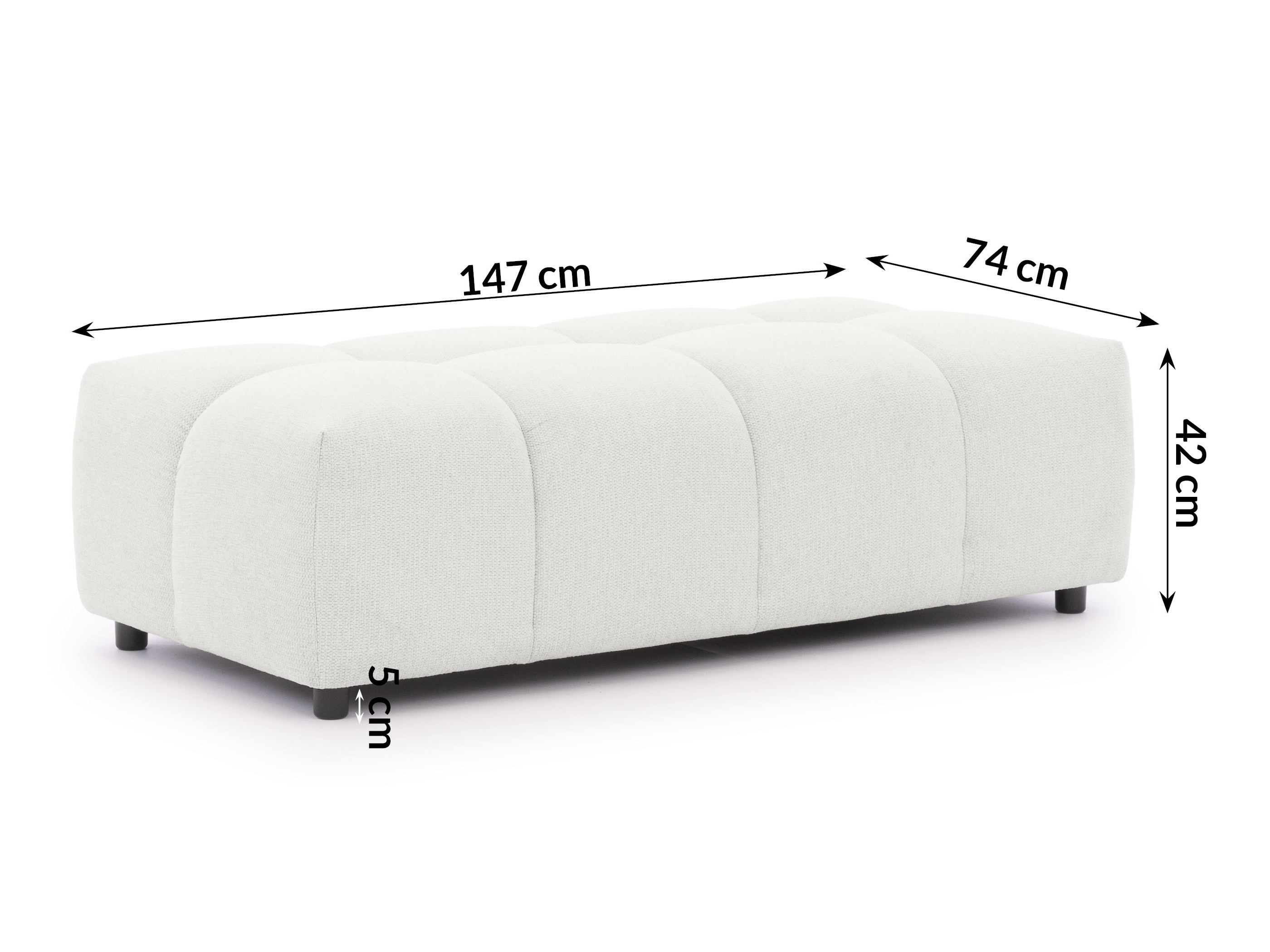 Upholstered bench Rocklin 133 (Aragon 01)