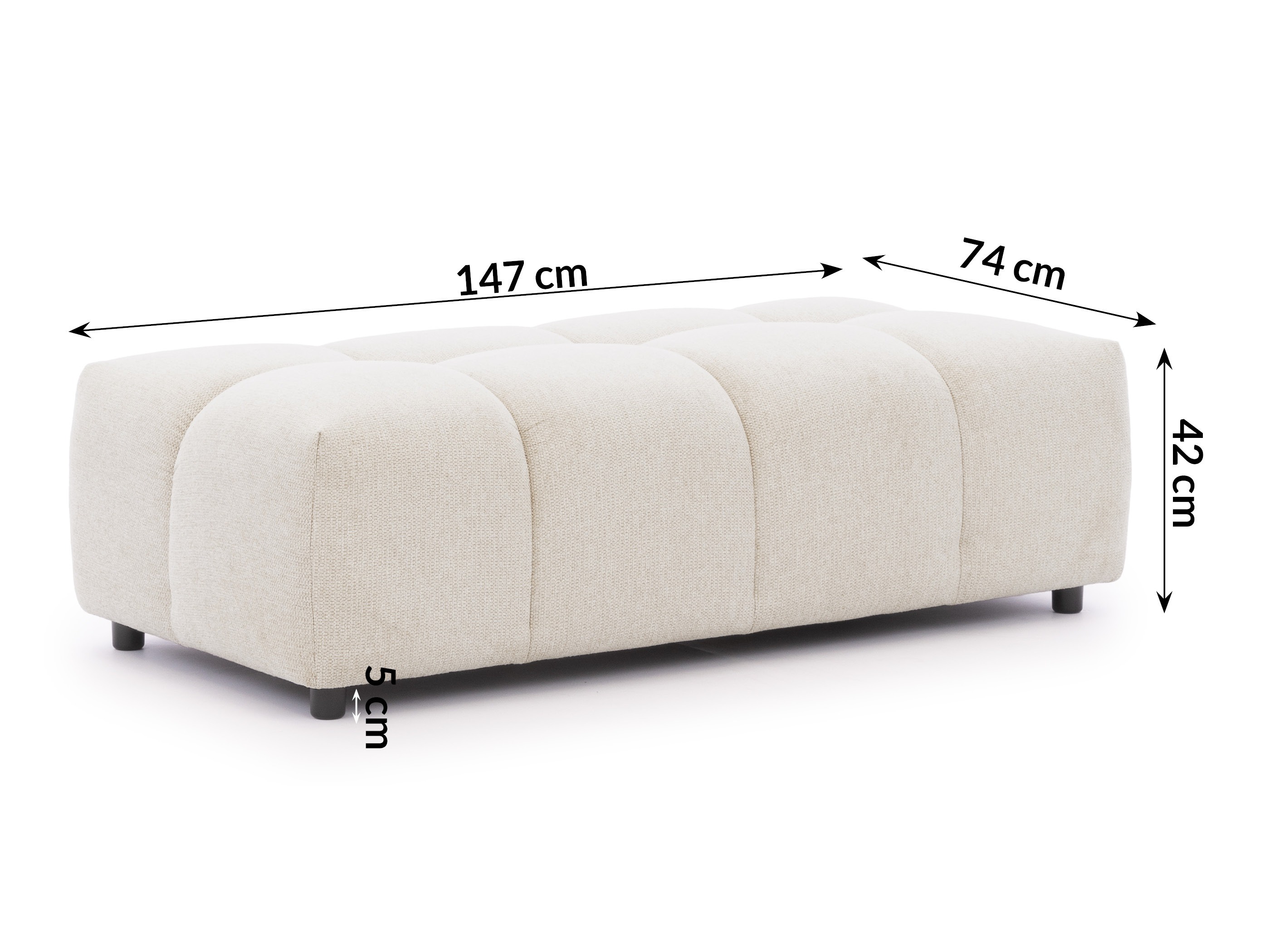 Upholstered bench Rocklin 133 (Aragon 03)