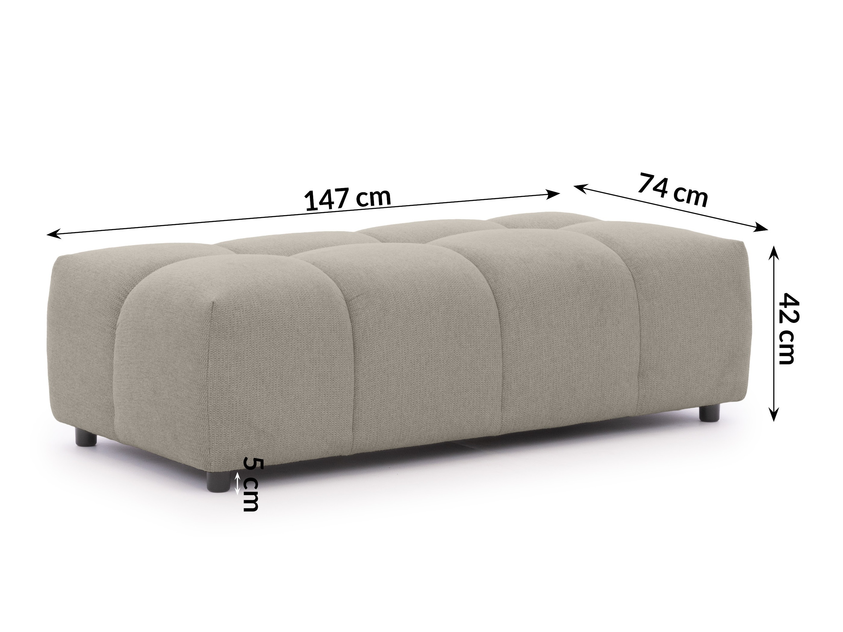 Upholstered bench Rocklin 133 (Aragon 20)