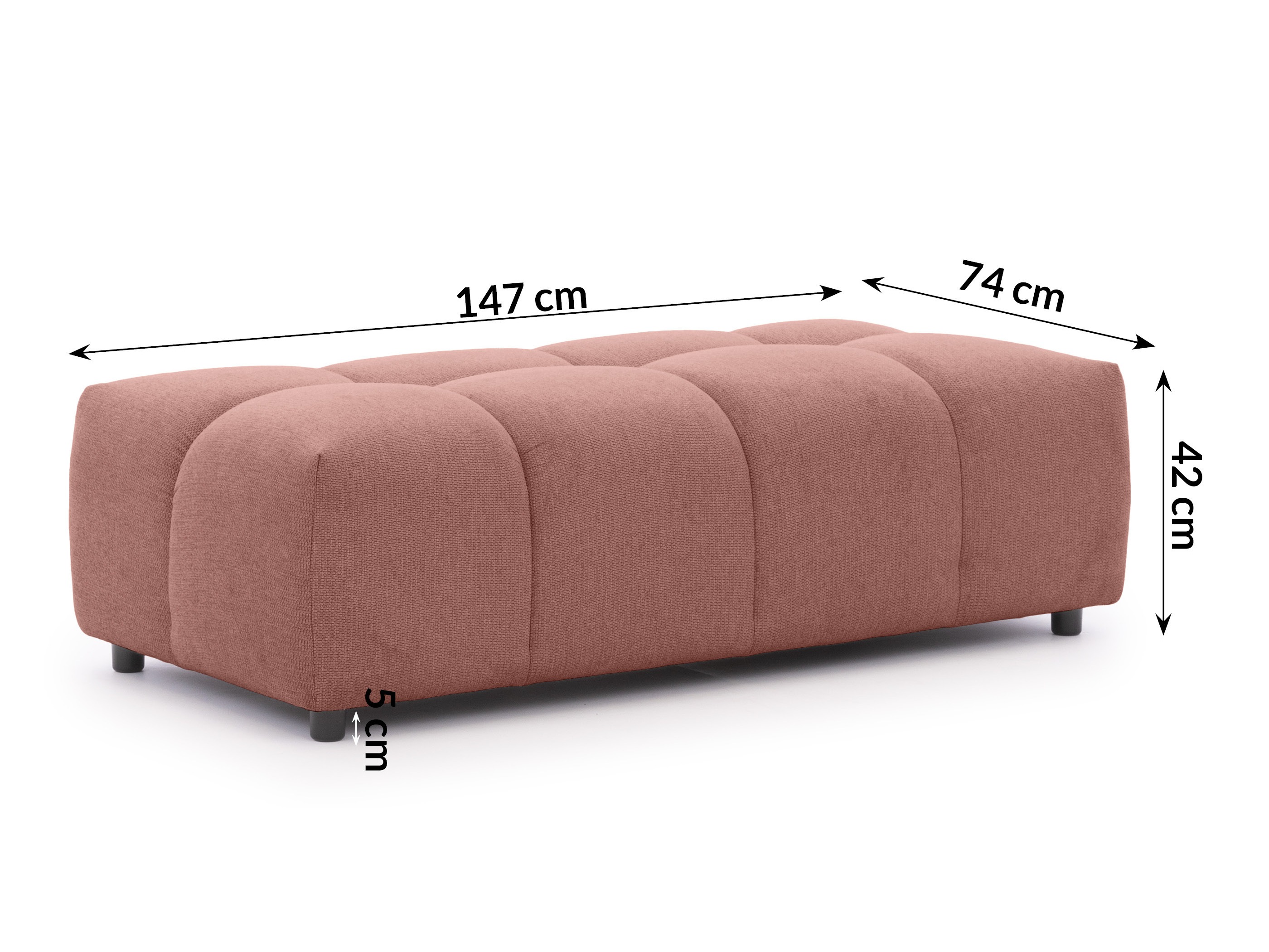 Upholstered bench Rocklin 133 (Aragon 59)