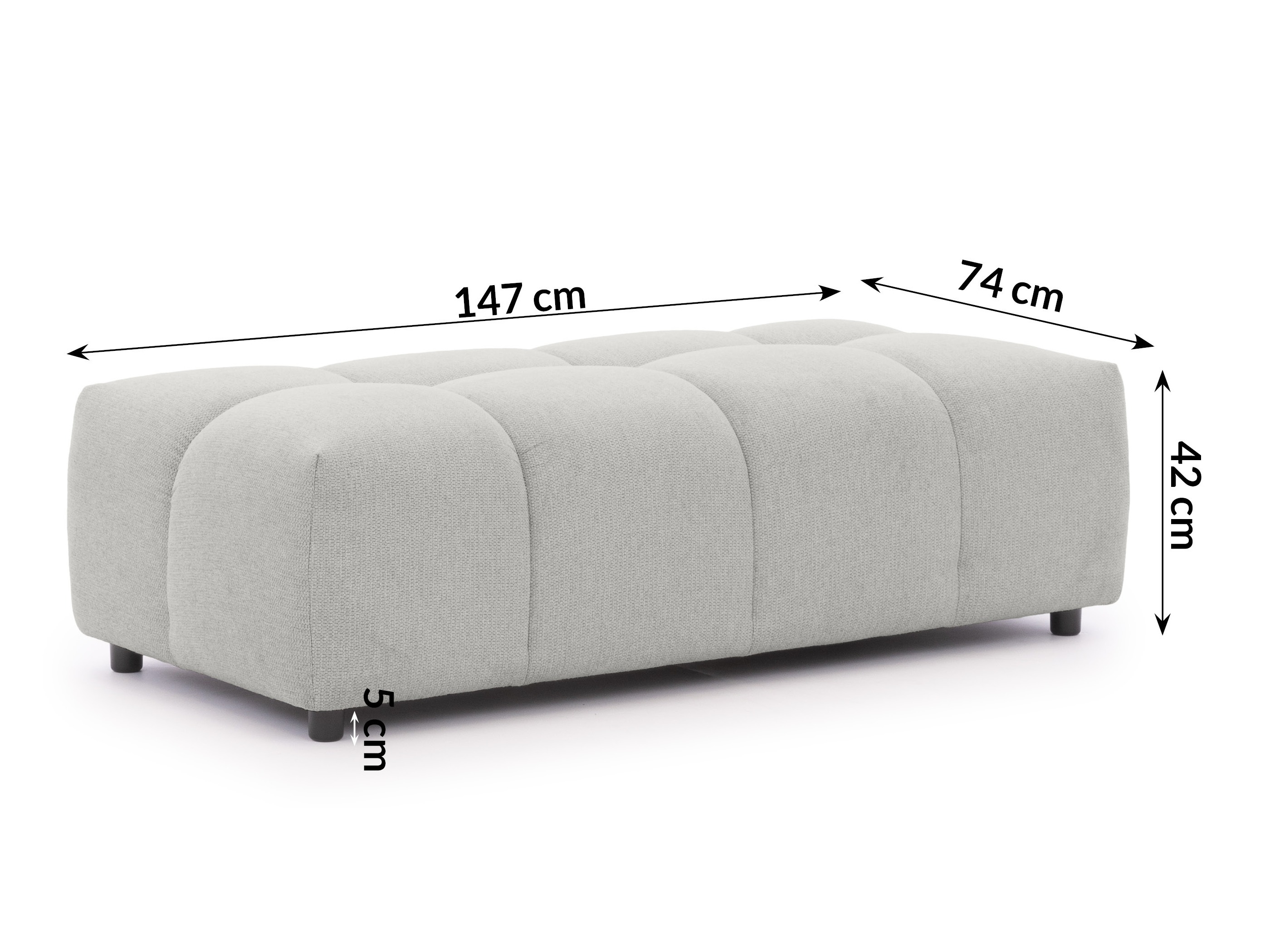 Upholstered bench Rocklin 133 (Aragon 80)