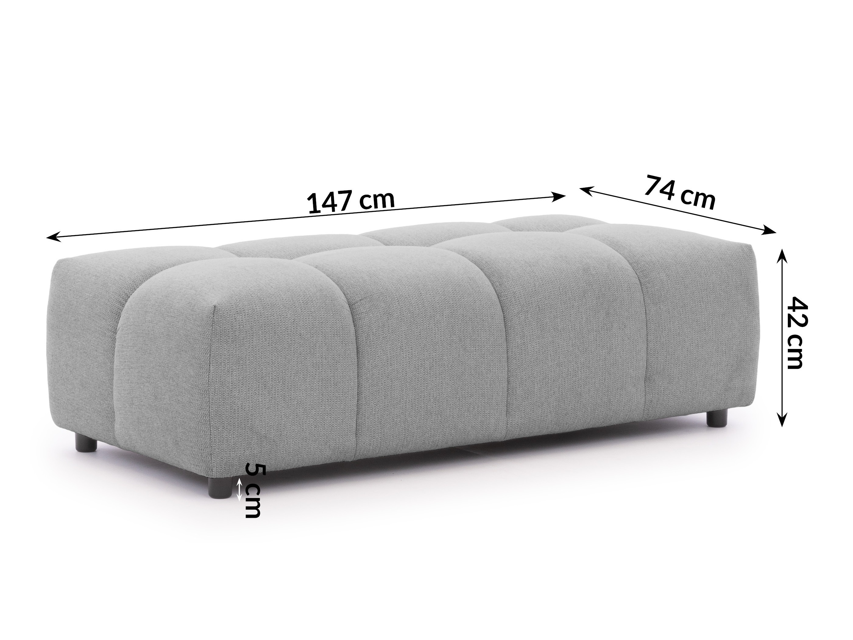 Upholstered bench Rocklin 133 (Aragon 90)