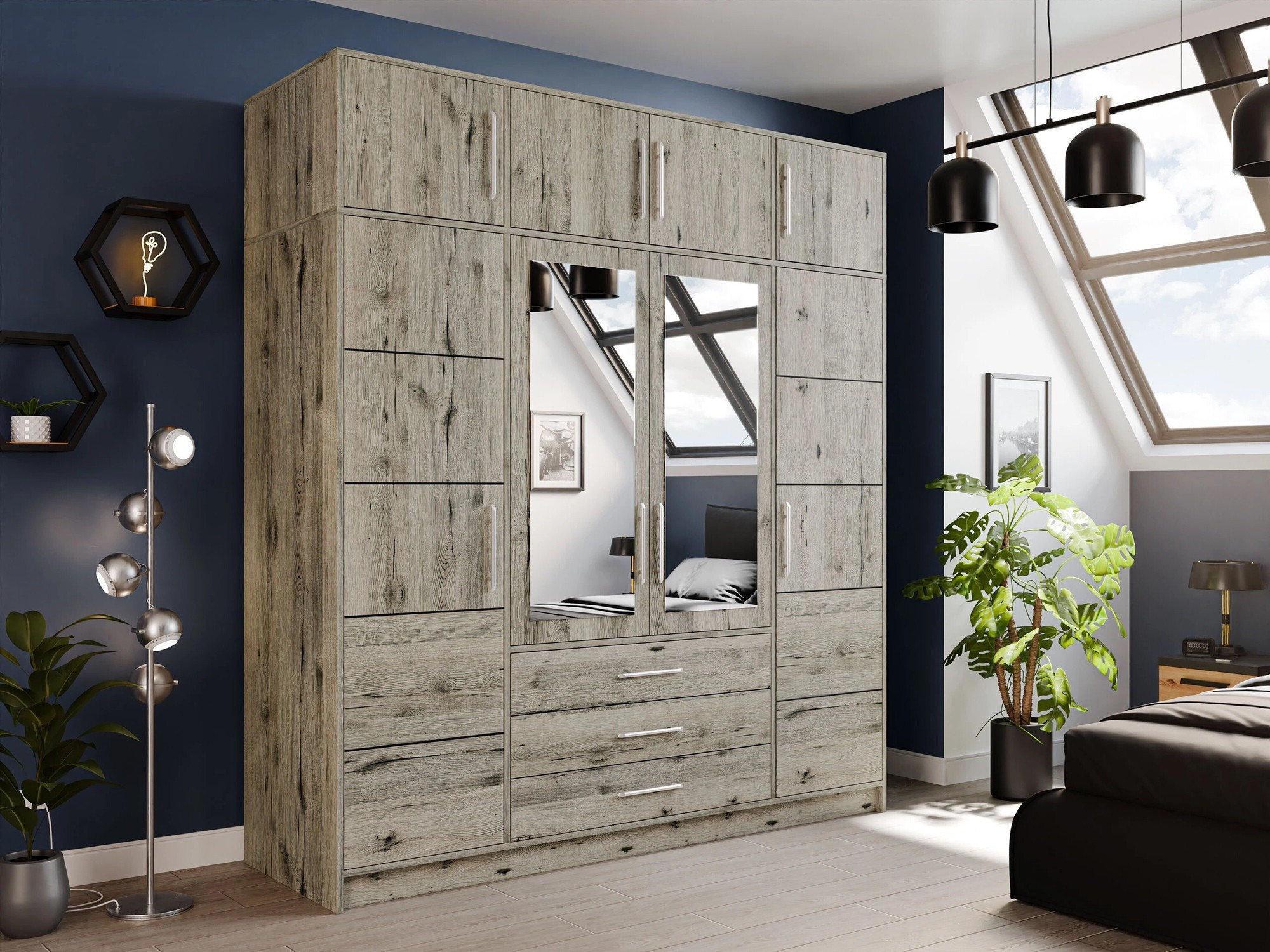 Wardrobe Dortivu 147 (Wellington oak)