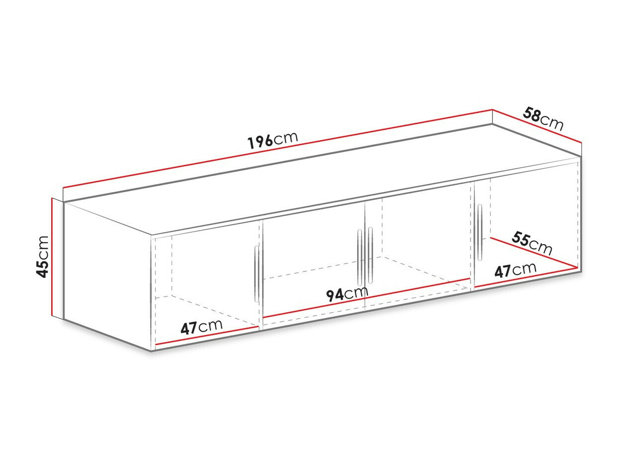 Wardrobe Dortivu 147 (Wellington oak)