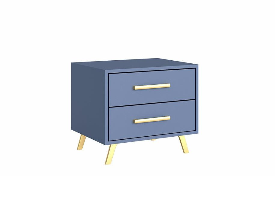 Bedside table Delbalo 104 (Blue + Golden)