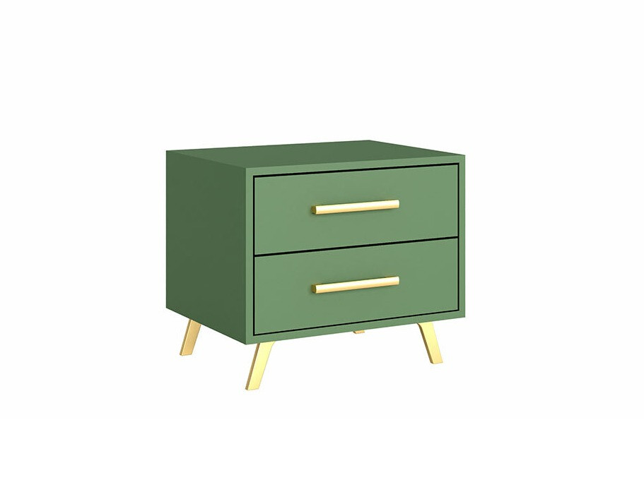 Bedside table Delbalo 104 (Green + Golden)