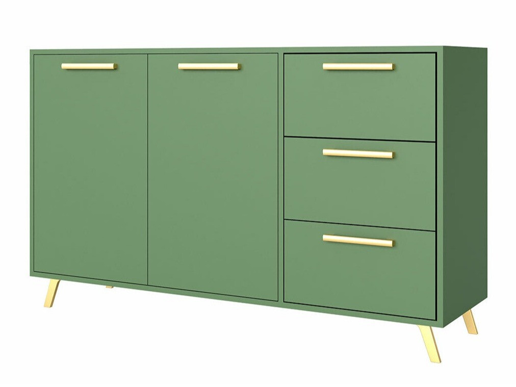 Chest of drawers Rosa (Green + Golden)