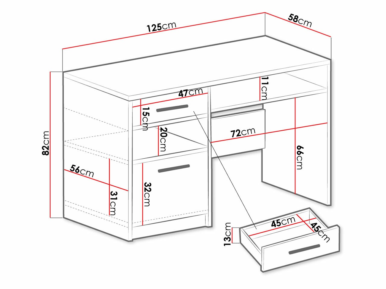 Desk Dortivu (Graphite)