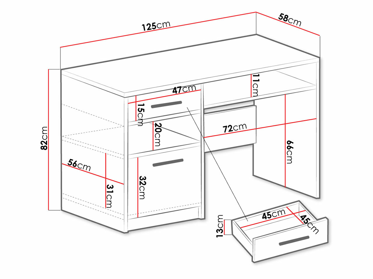 Desk Dortivu (White)