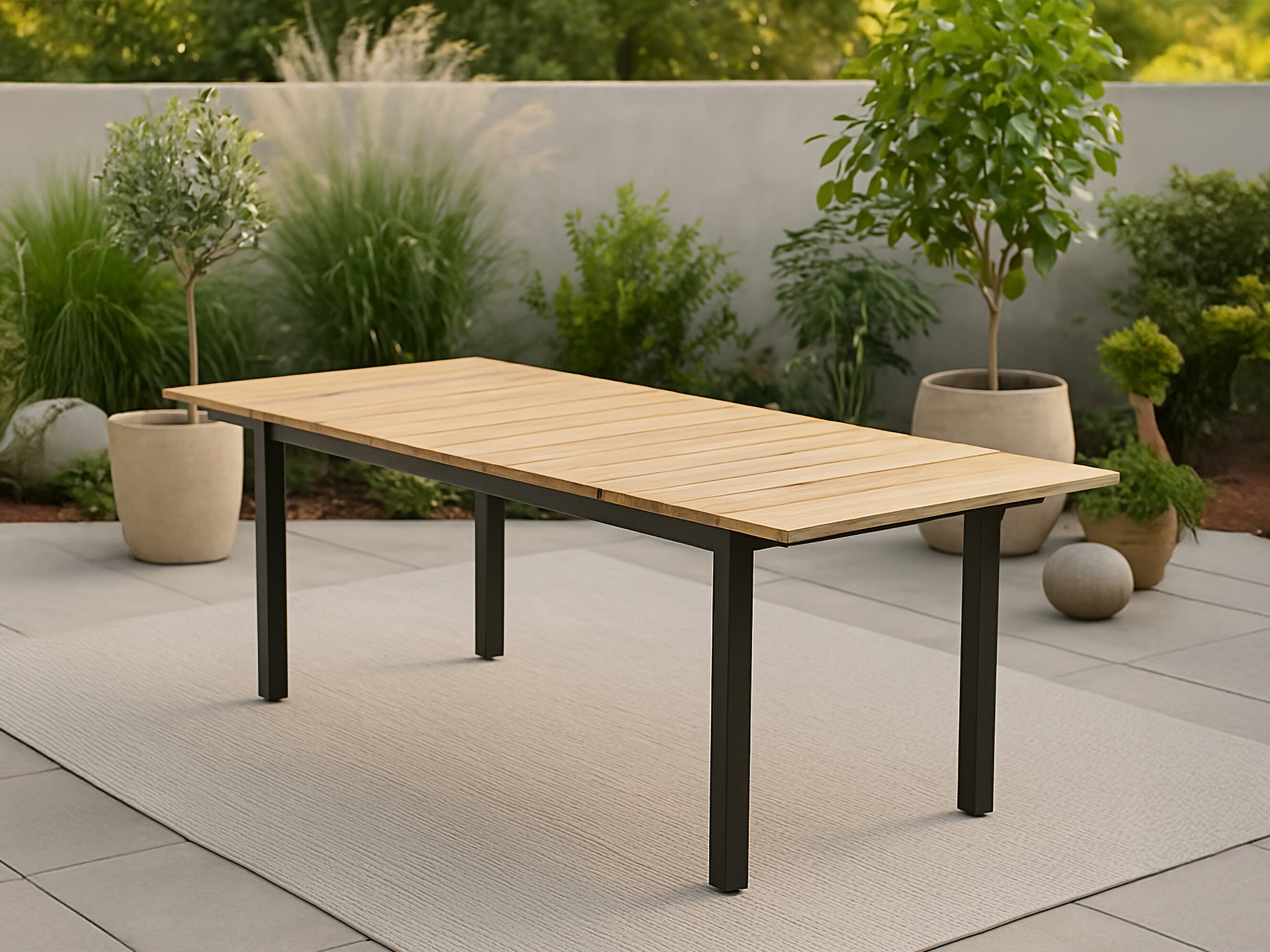 Outdoor table Dallas 2844 (Black + Brown)