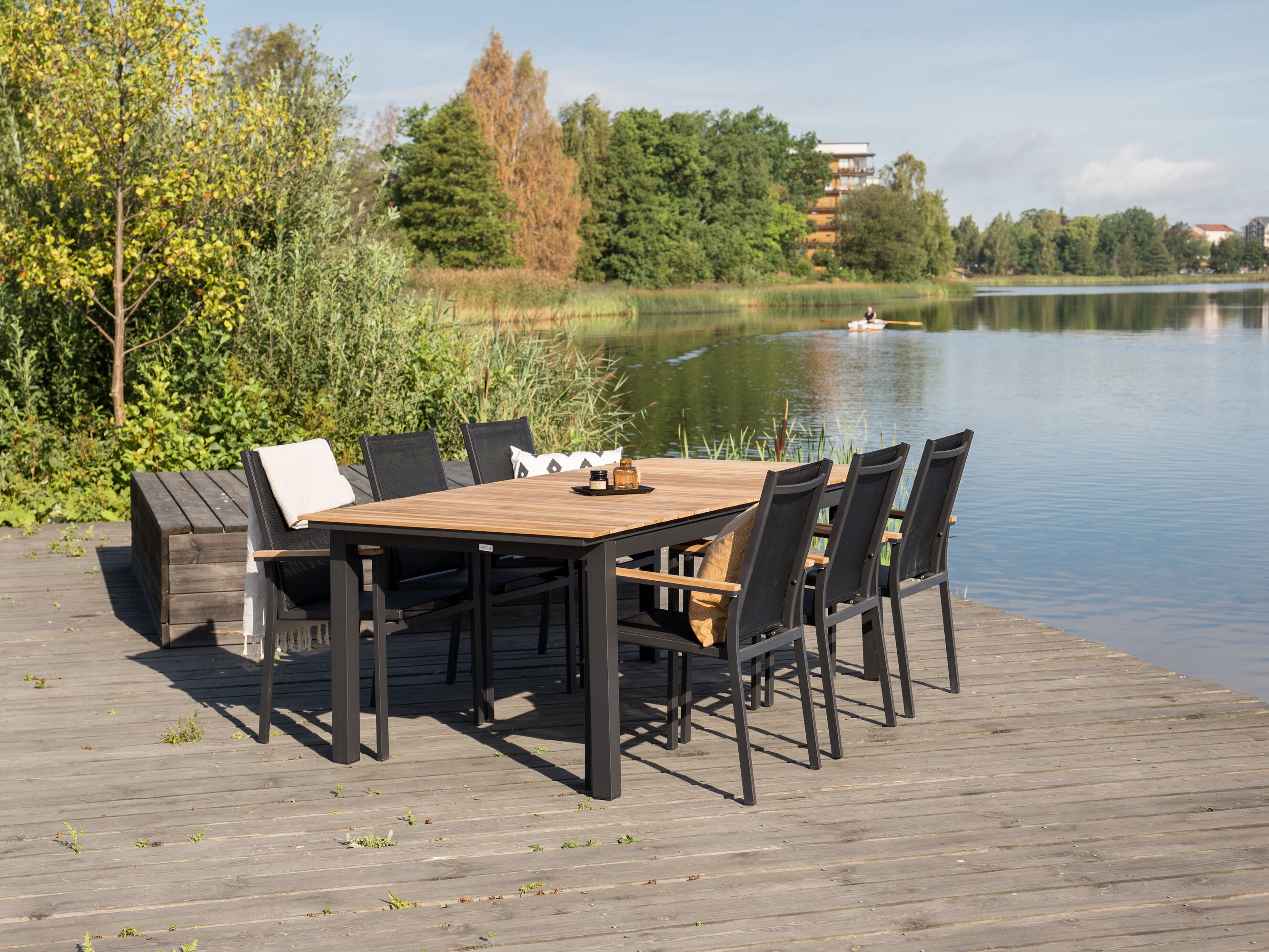 Outdoor table Dallas 2844 (Black + Brown)