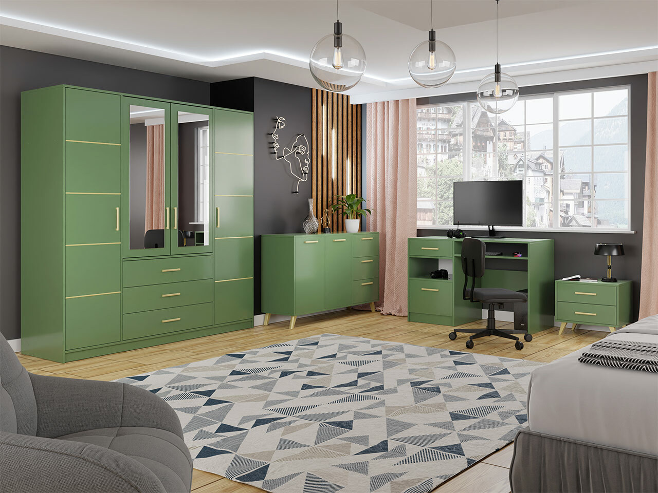 Wardrobe Rosa I (Green)