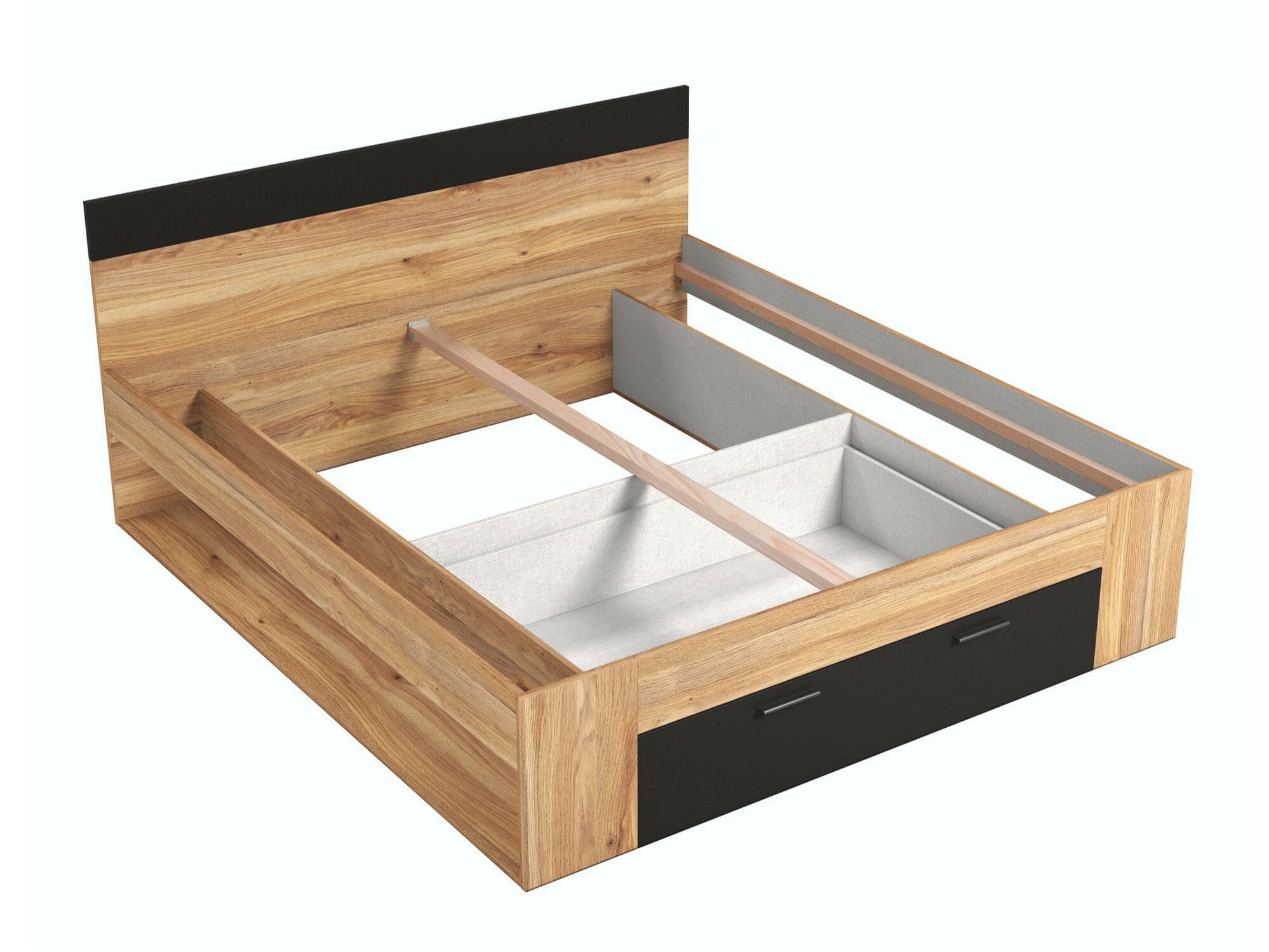 Bed Melvele 108 (Oak + Black)