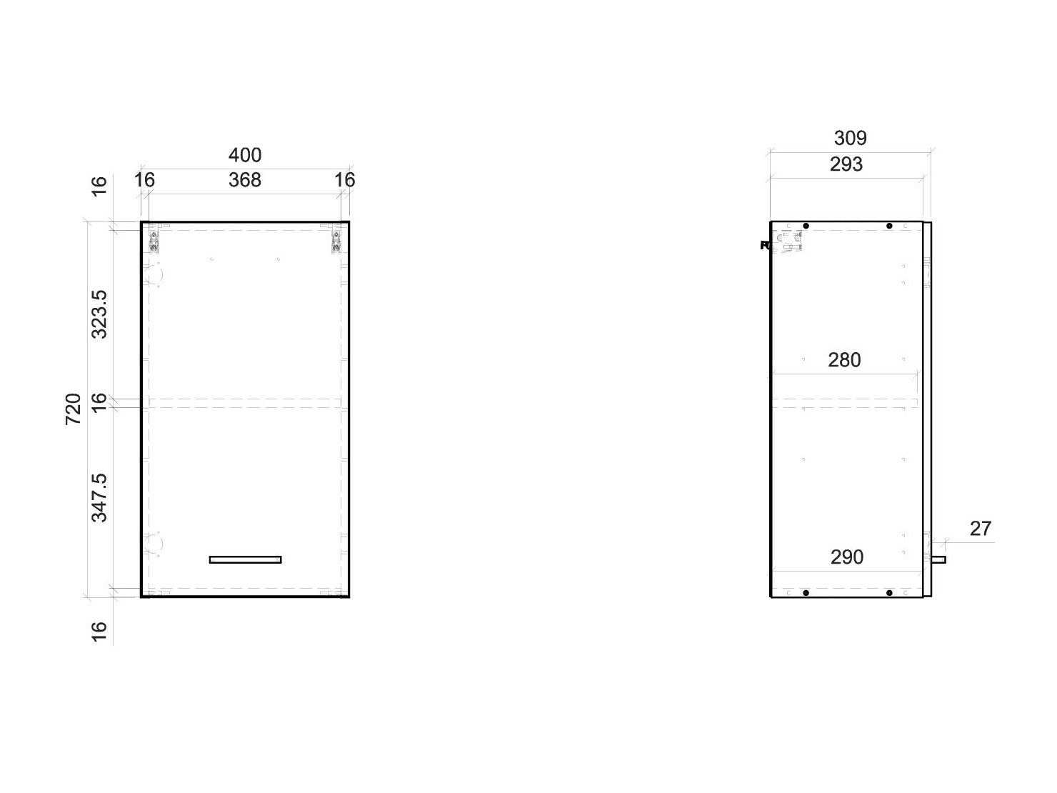 Modular wall cabinet Quti 114