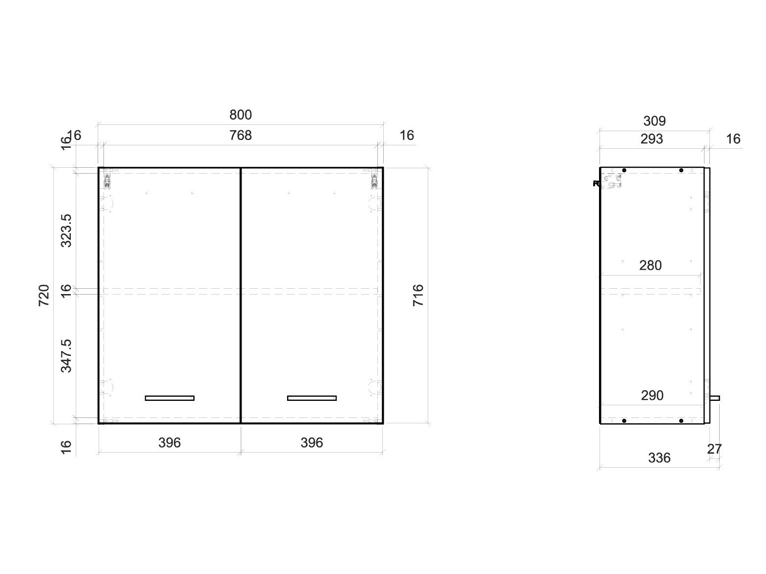 Modular wall cabinet Quti 116