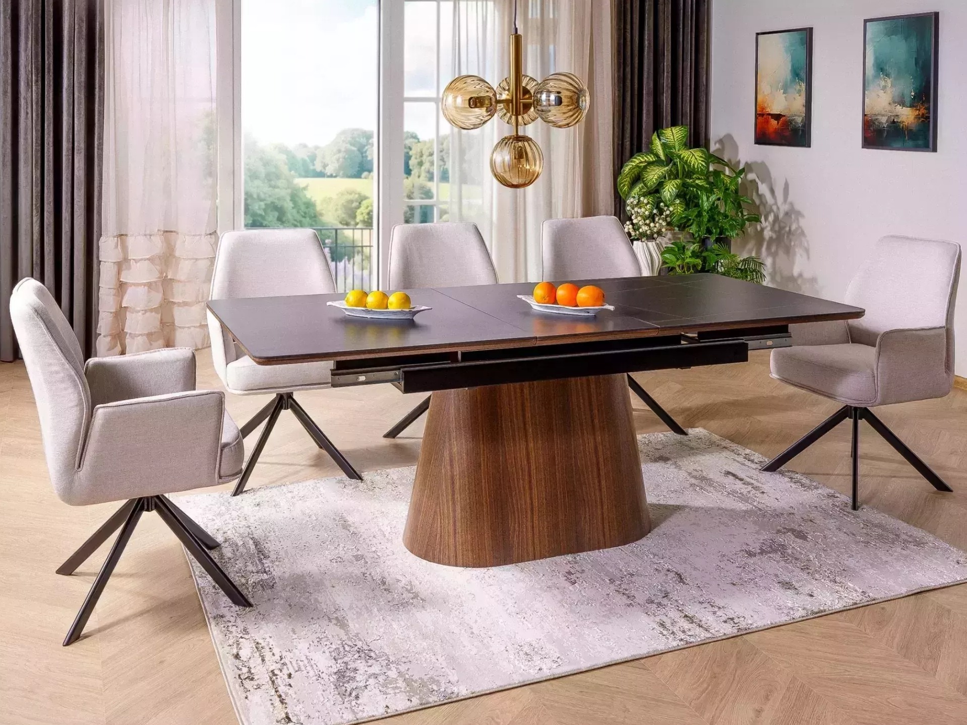 Table Detroit 932 (Black + Walnut)