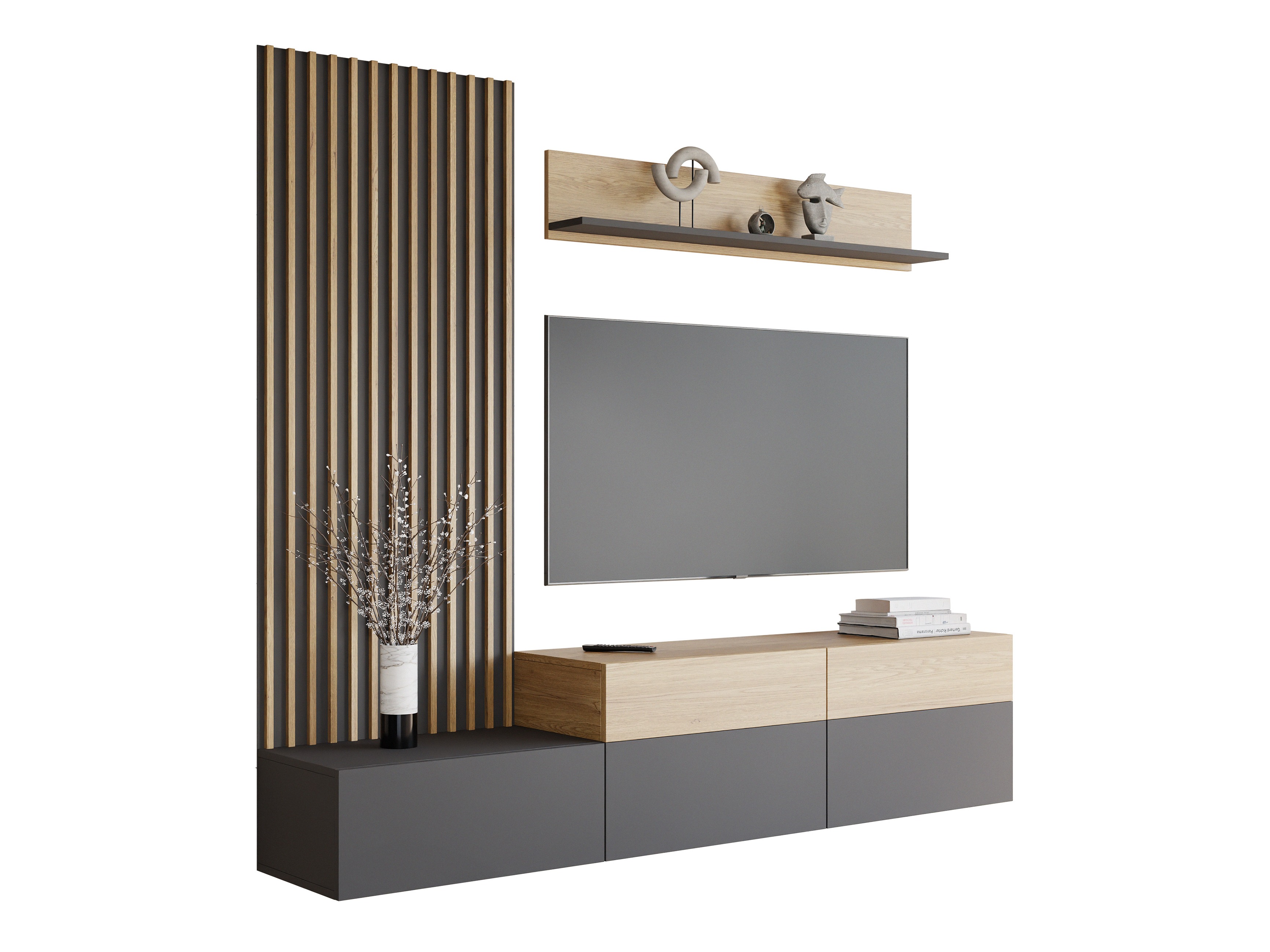 Living room set Comfivo 496 (Graphite + Oak)