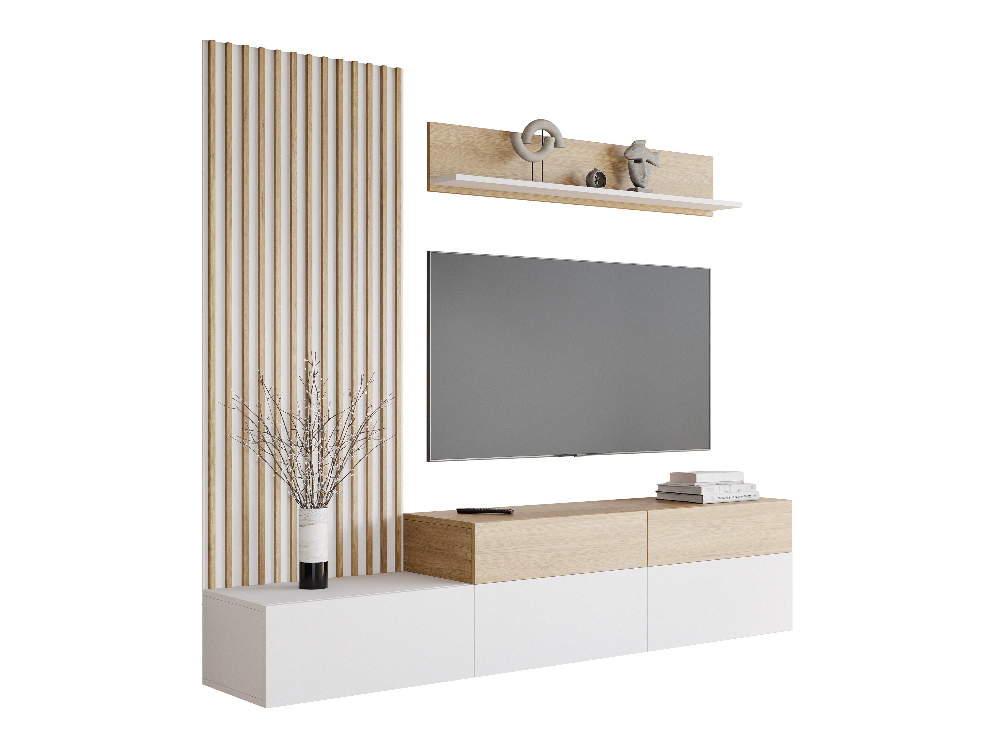 Living room set Comfivo 496 (White + Oak)