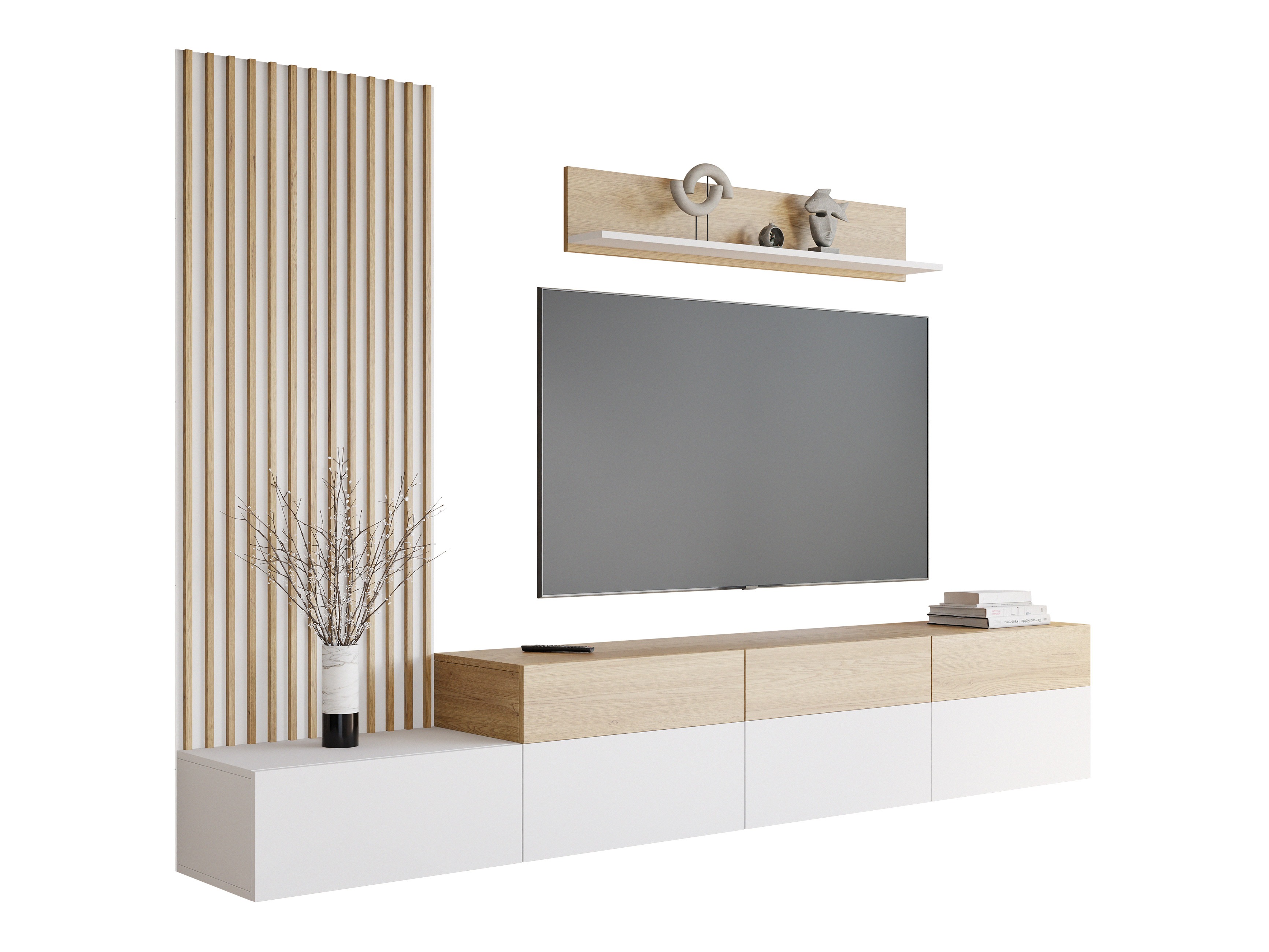 Living room set Comfivo Munium II (White + Oak)