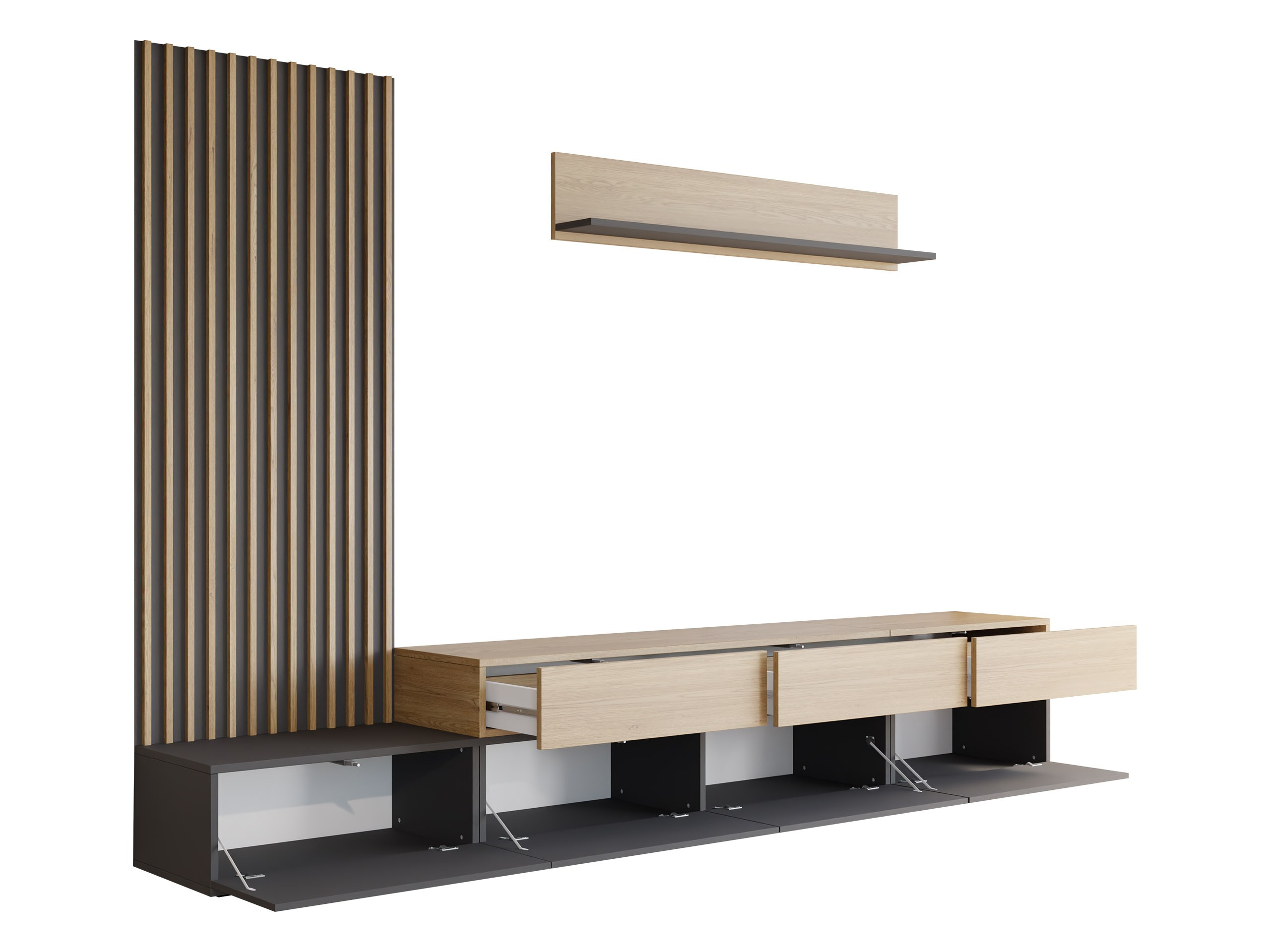 Living room set Comfivo Munium II (White + Oak)