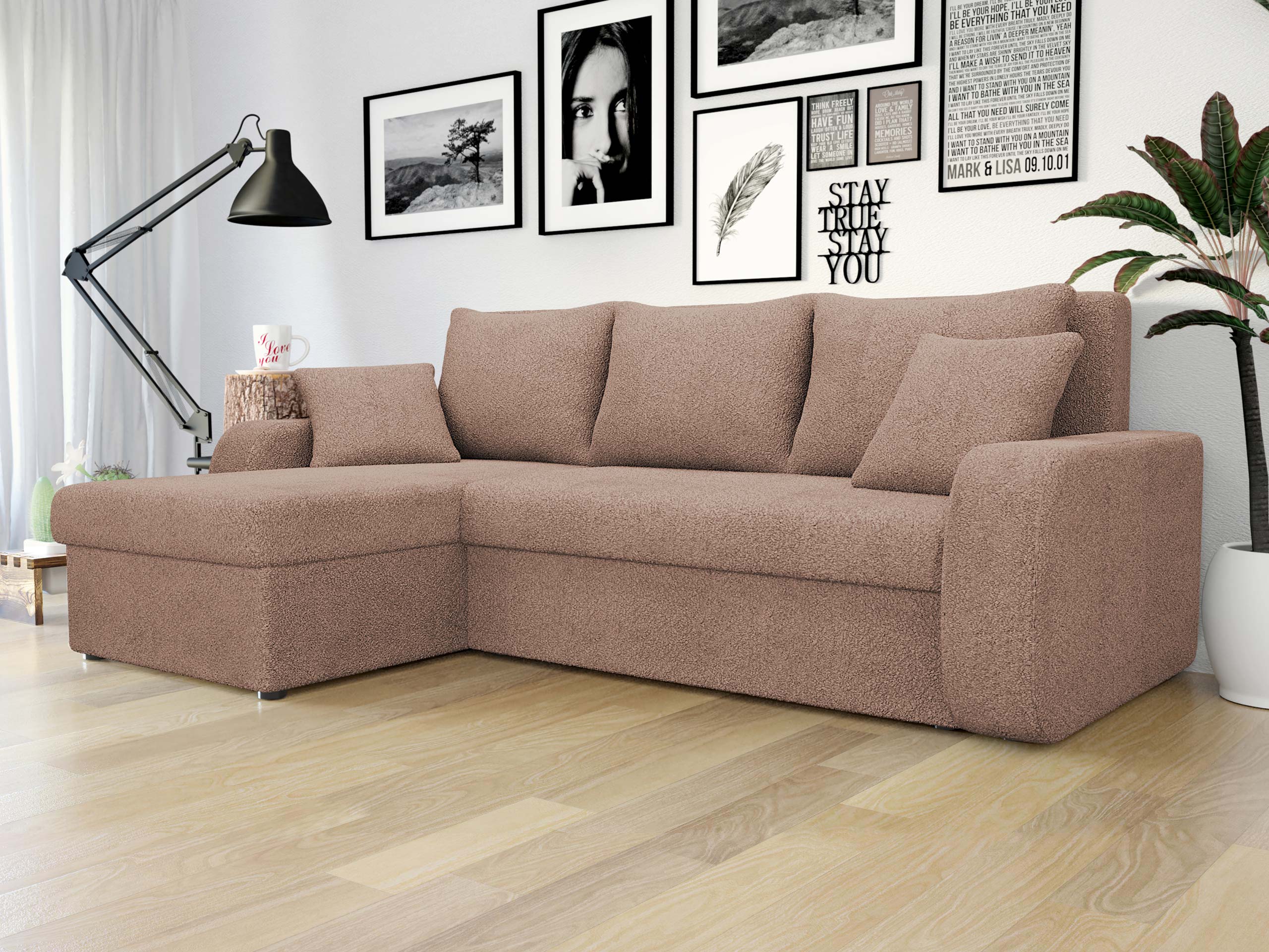 Corner sofa Comfivo 135 (Coral 45)