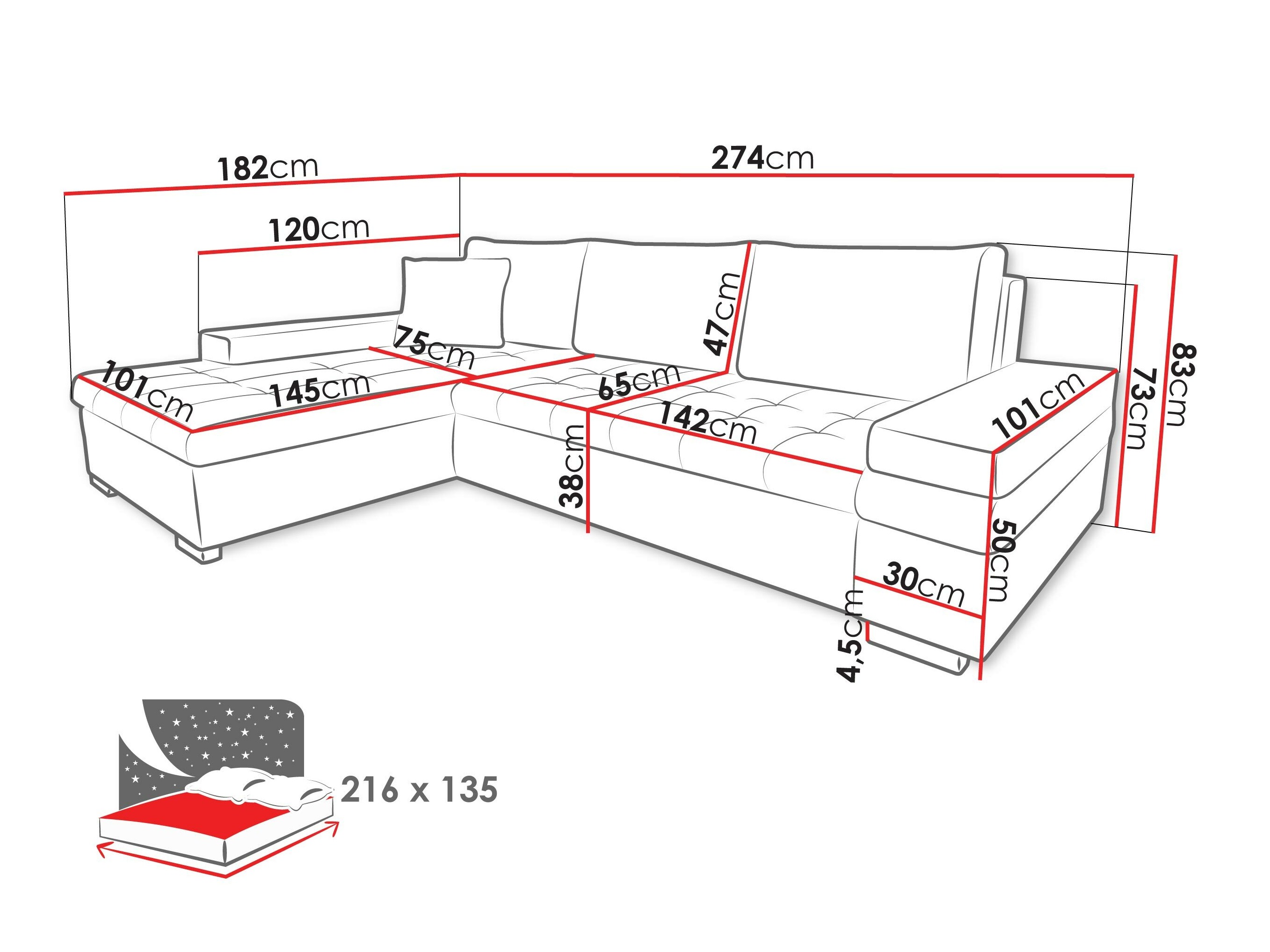 Corner sofa Comfivo Olivetum III (Baloo 2074)