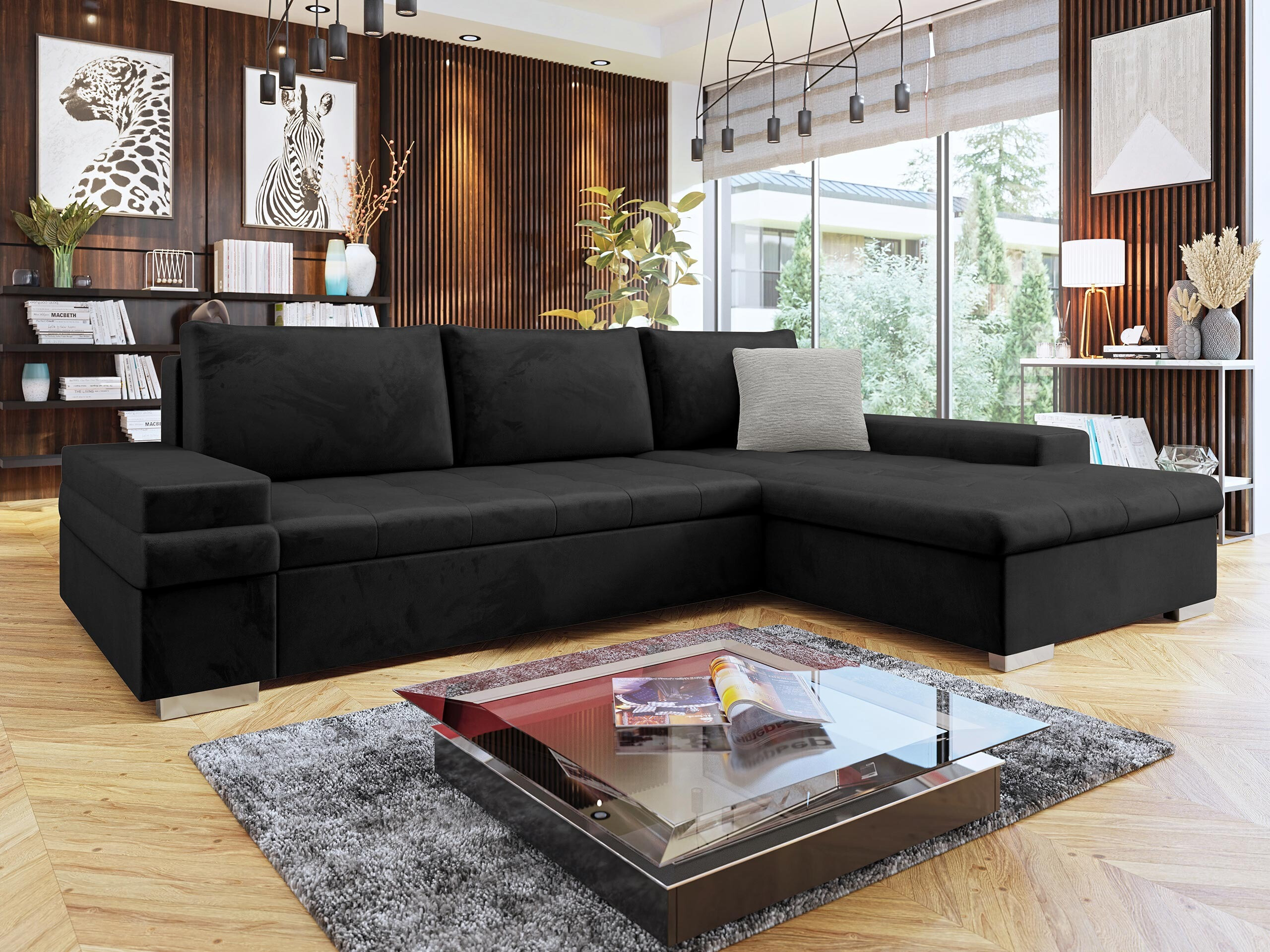 Corner sofa Comfivo Olivetum III (Piano 17 + Mokka 82)