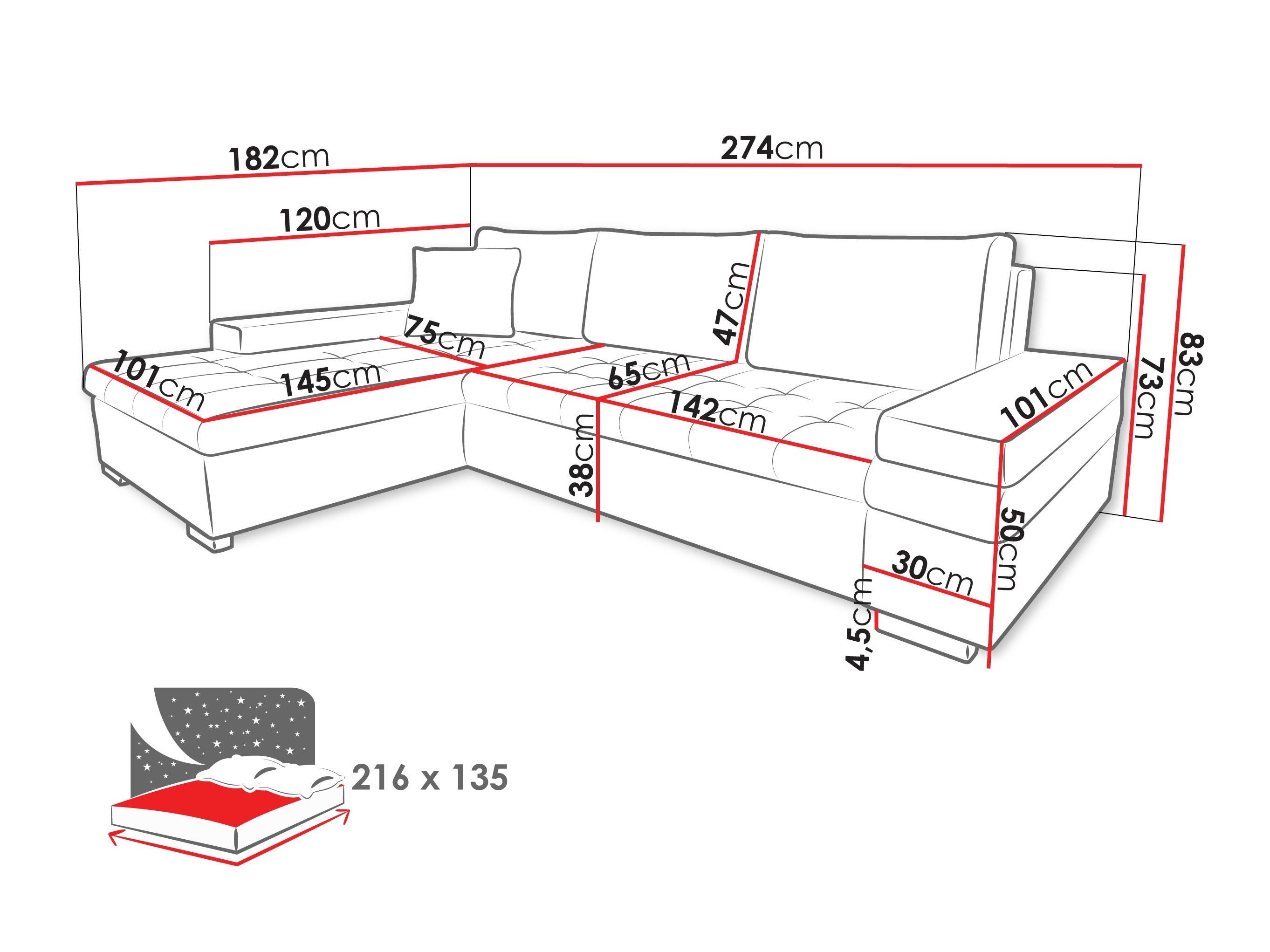 Corner sofa Comfivo Olivetum III (Zoya 03 + Mokka 03)