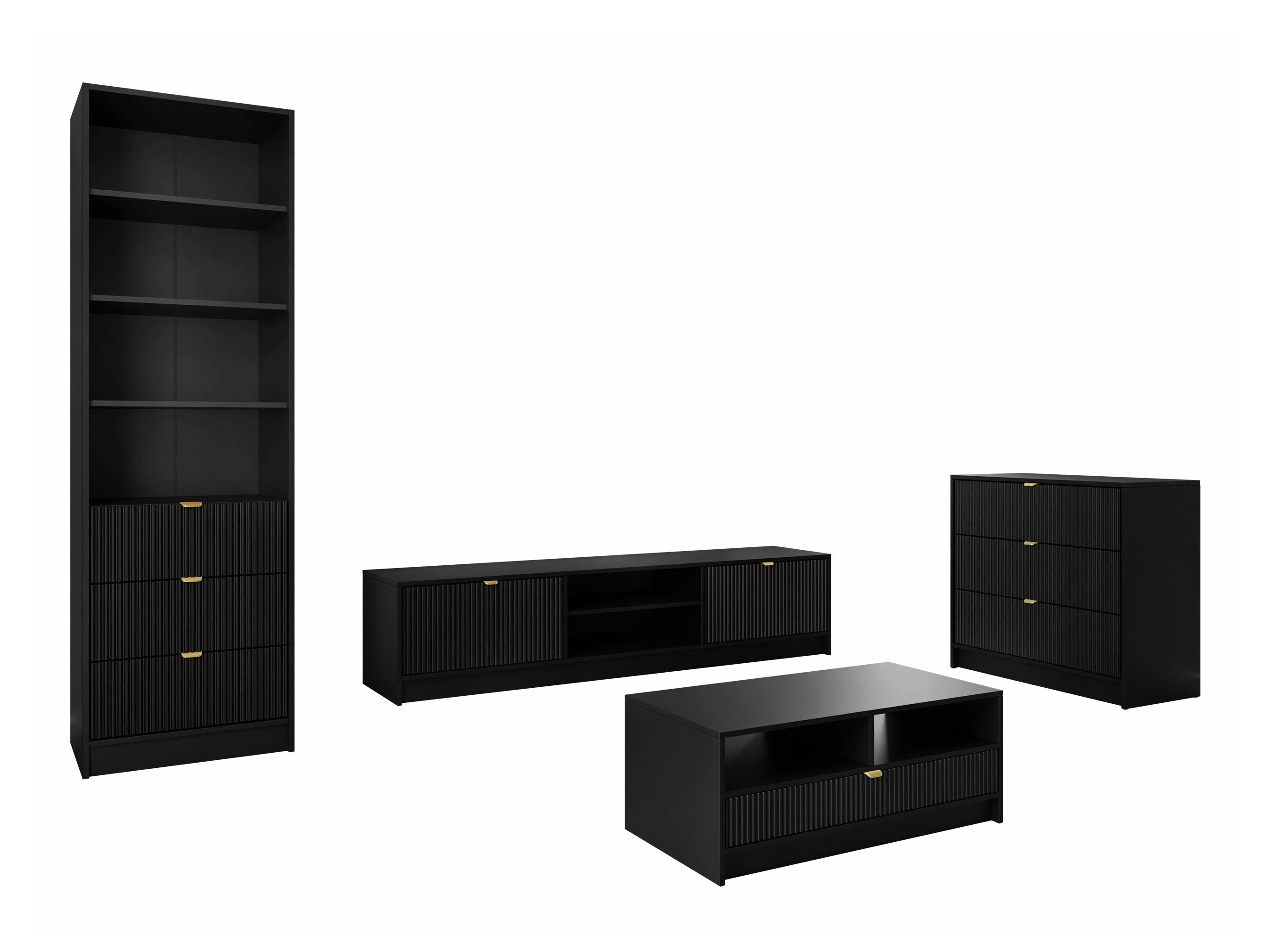 Living room set Comfivo Larmire 118 (Black)