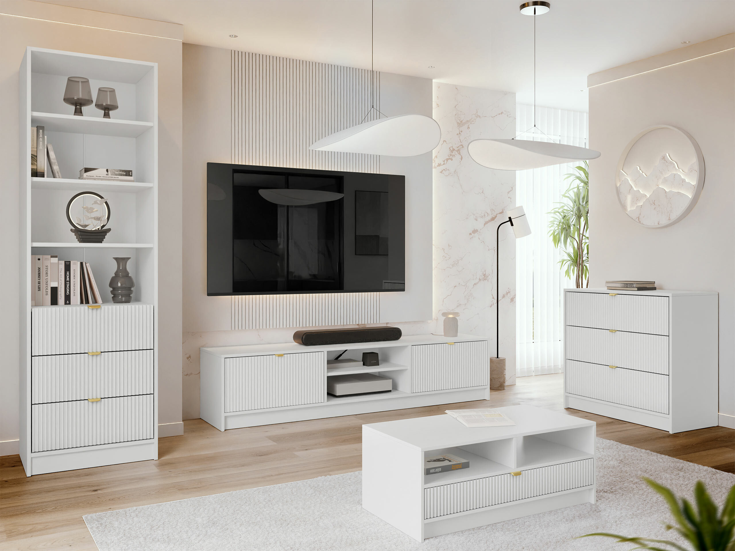 Living room set Comfivo Papilio VII (White)