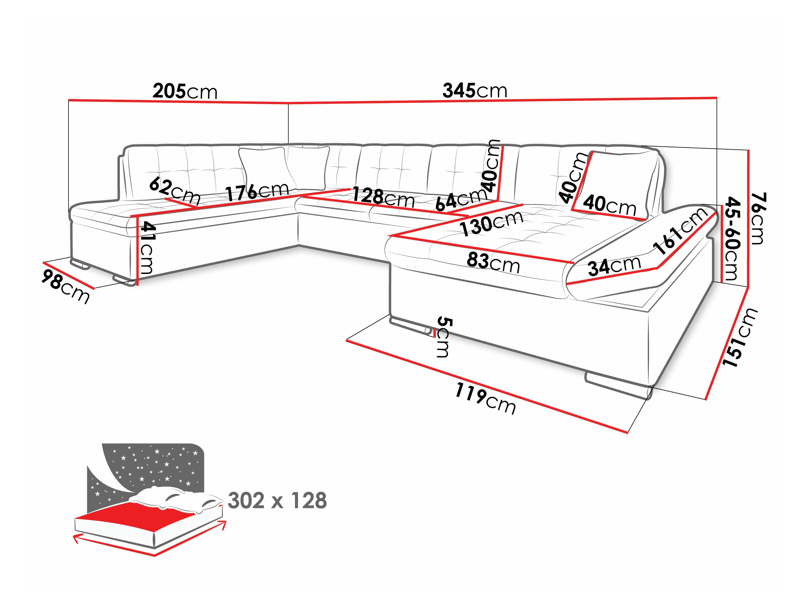 Corner sofa Comfivo 150 (Soft 017 + Kronos 22 + Kronos 02)