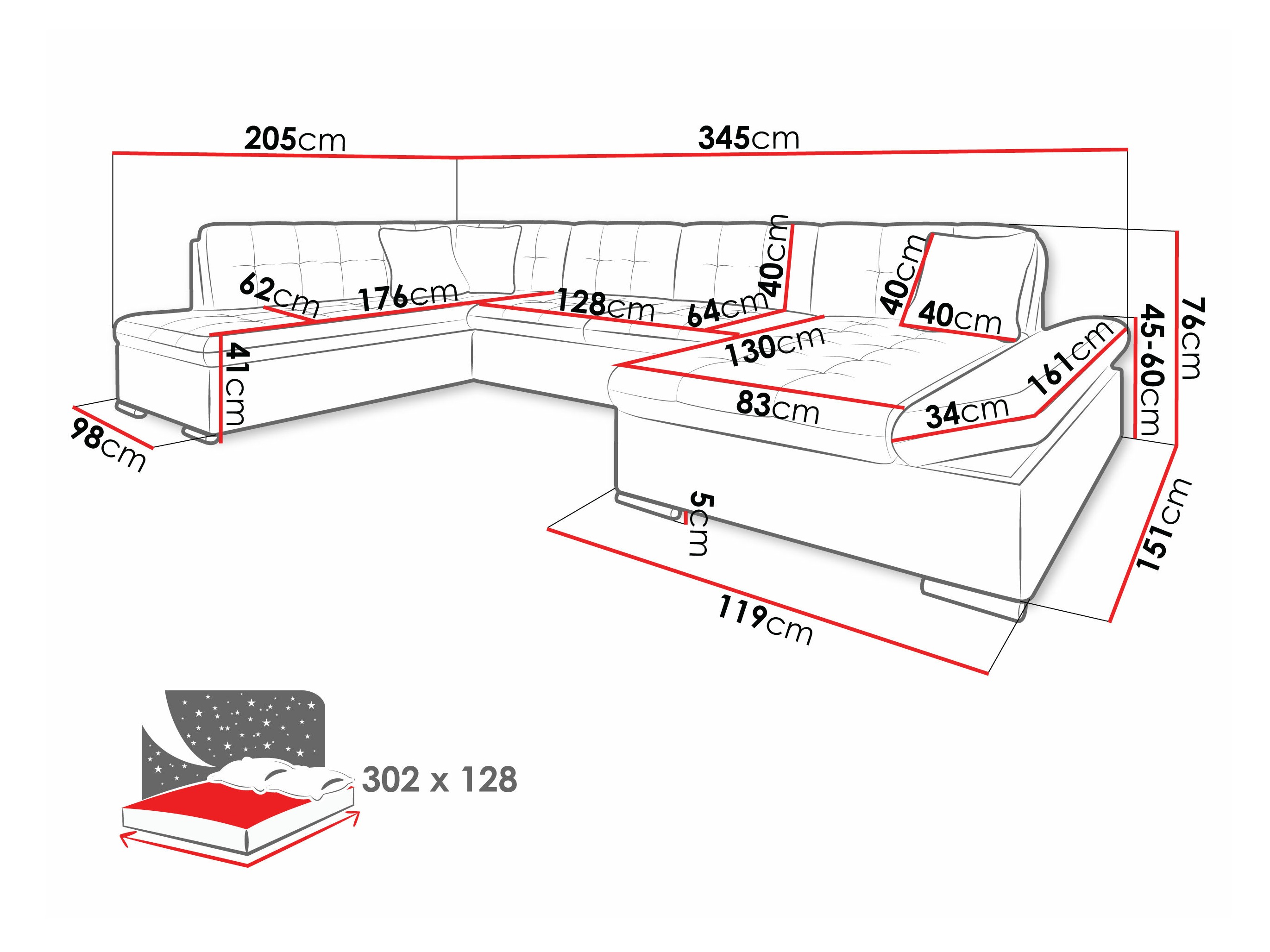 Corner sofa Comfivo Tilia II (Venus Velvet 2918 + Magic Velet 2258)
