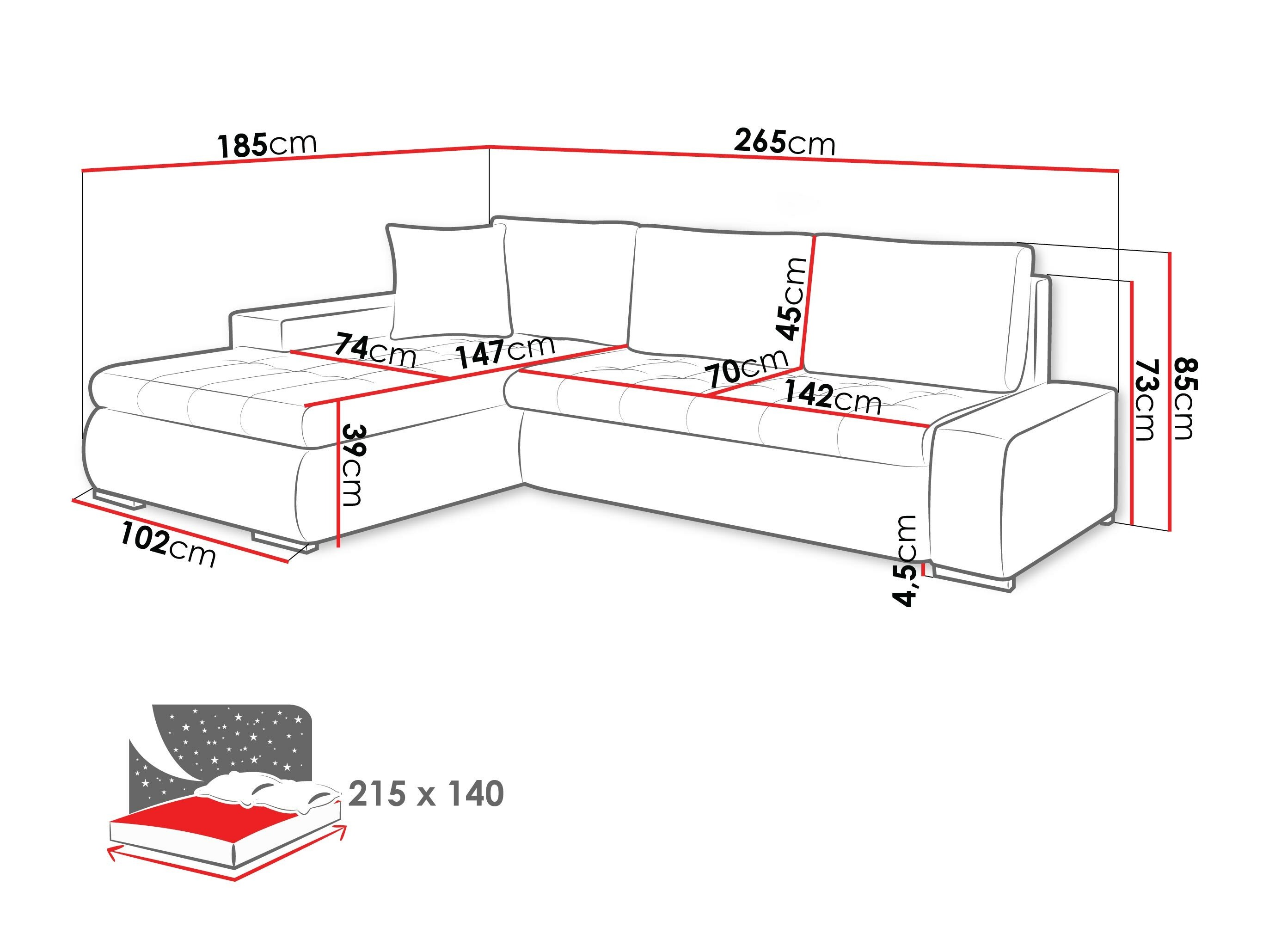 Corner sofa Comfivo 171 (Sicuro 45 + Sicuro 50)