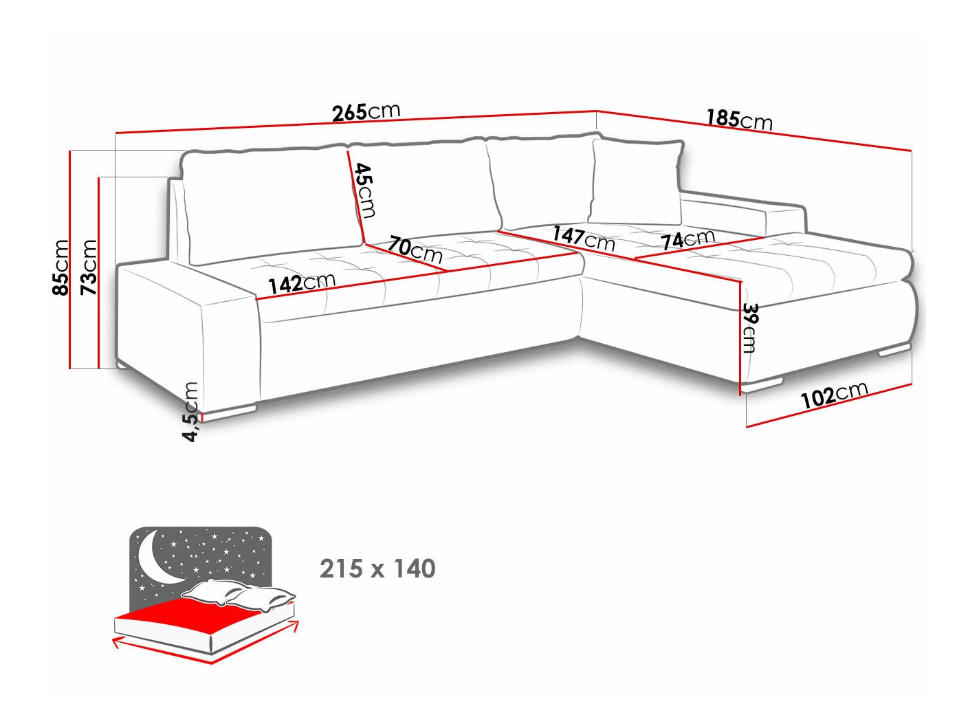 Corner sofa Comfivo Nitor I (Soft 011 + Lux 06)