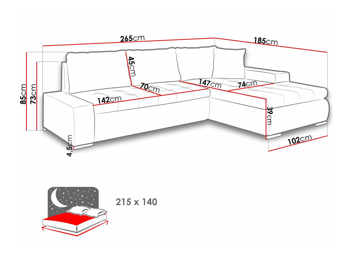 Corner sofa Comfivo Nitor I (Soft 017 + Lux 06)