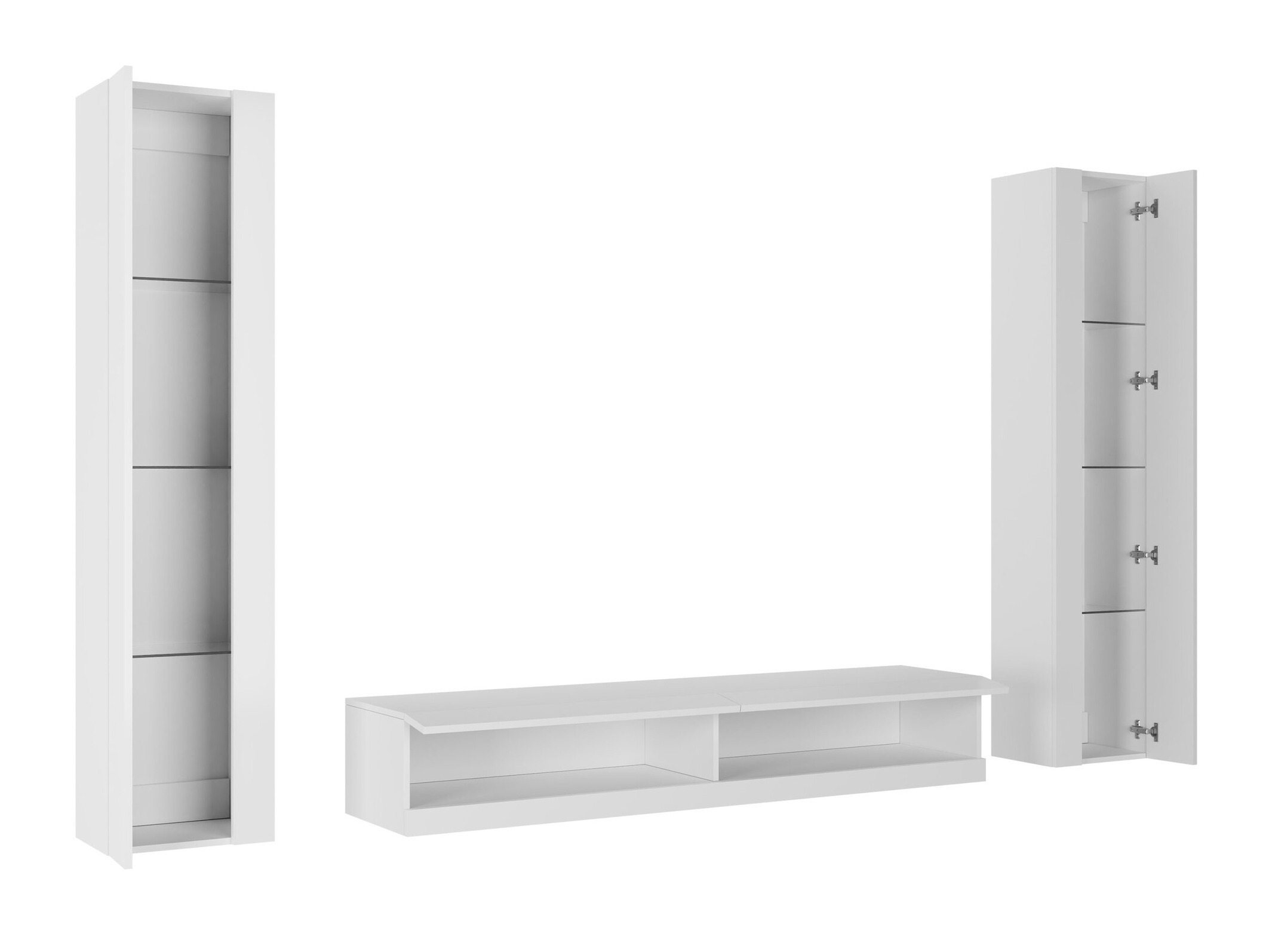 Living room set Vilrin V (White + Glossy white)