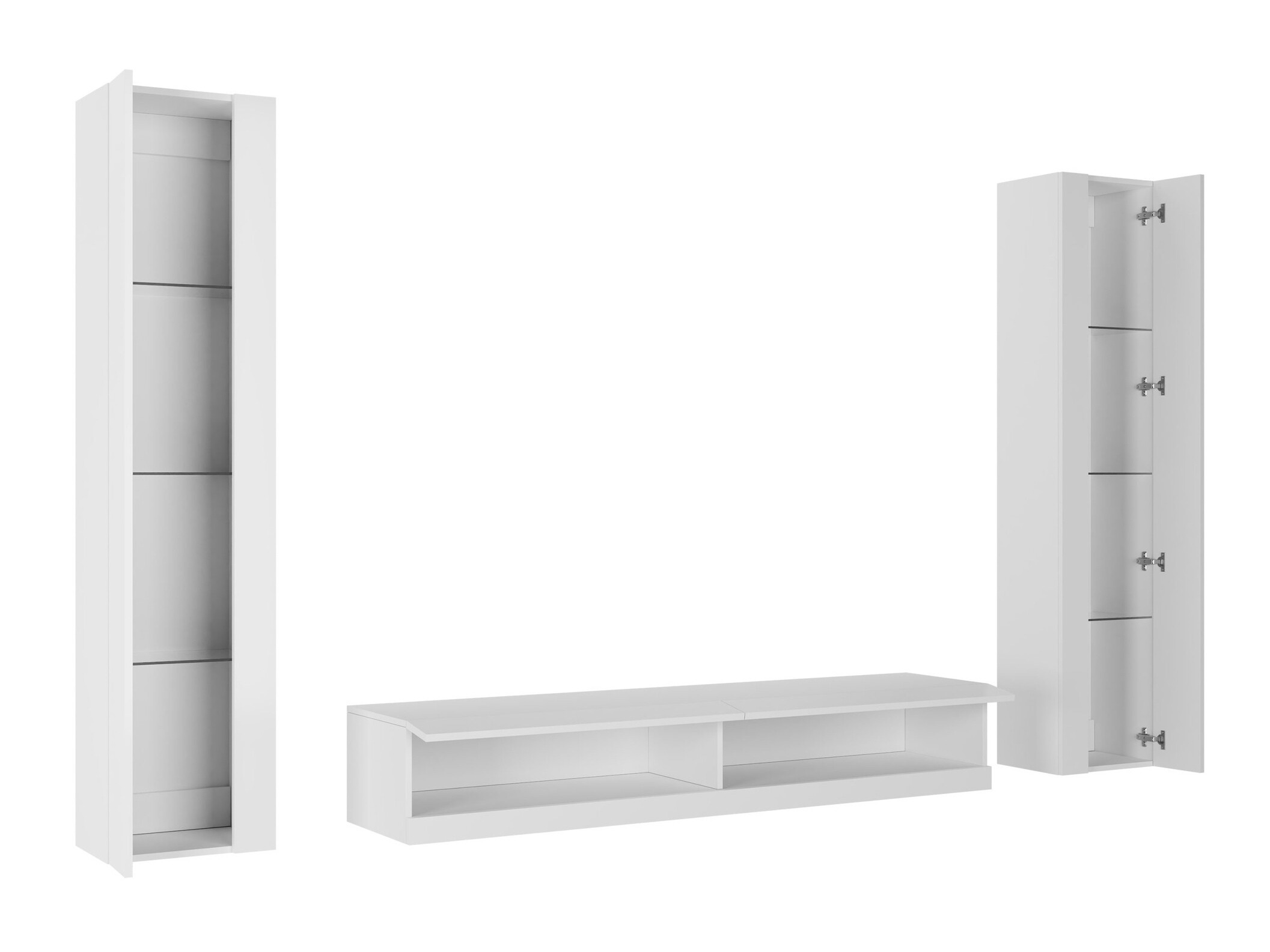 Living room set Vilrin V (White + Glossy white)