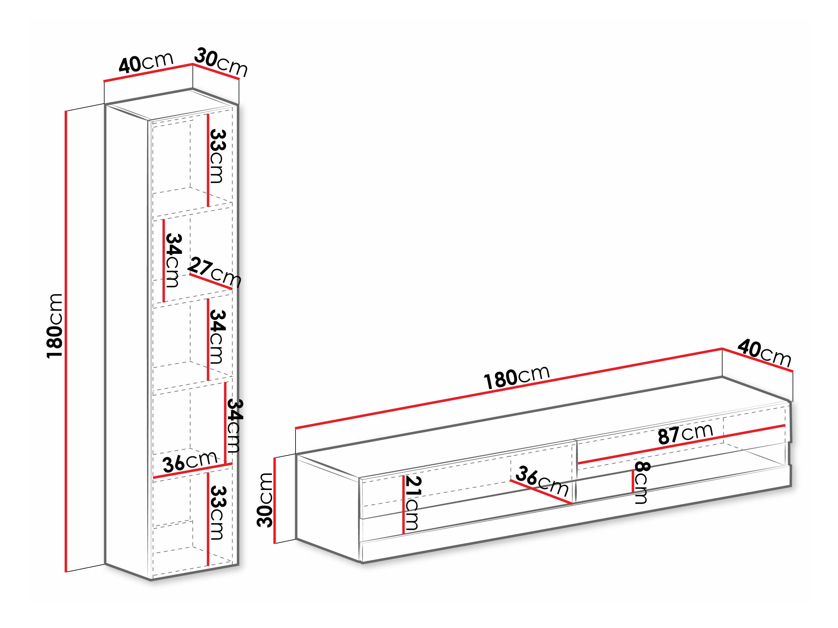 Living room set Vilrin VI (Black + Glossy black)