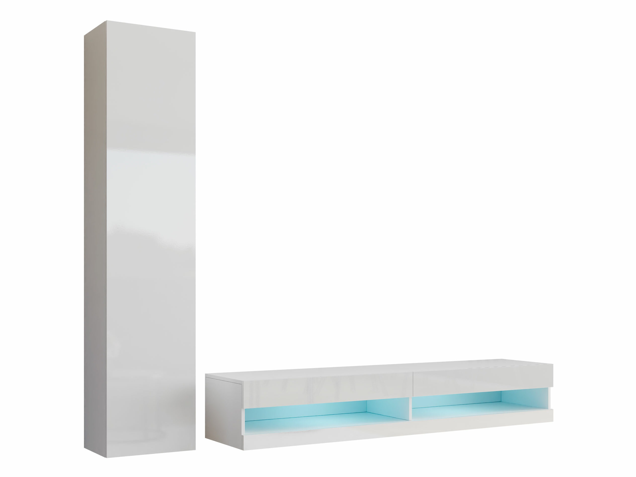 Living room set Vilrin VI (White + Glossy white)