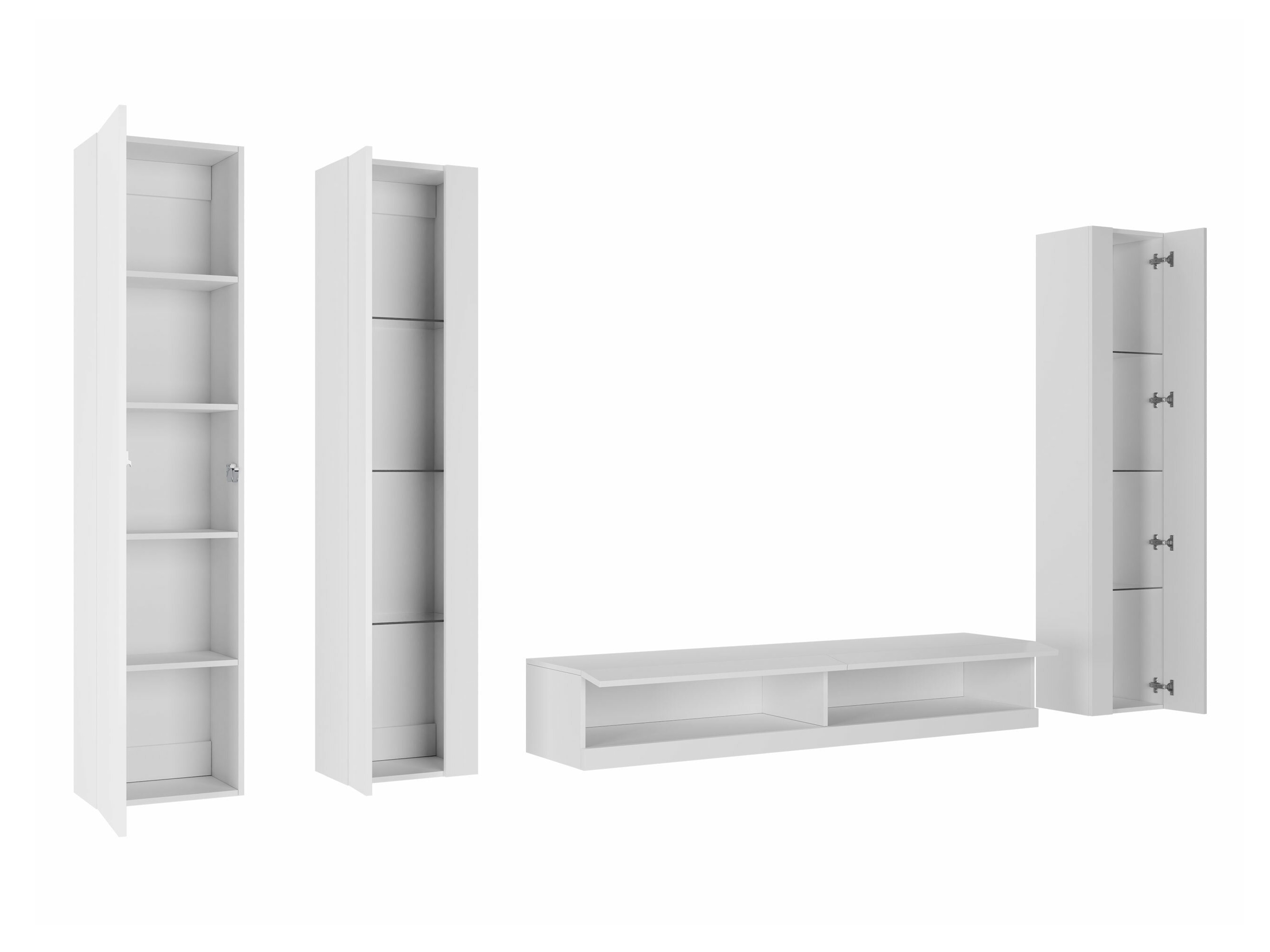 Living room set Vilrin VII (White + Glossy white)
