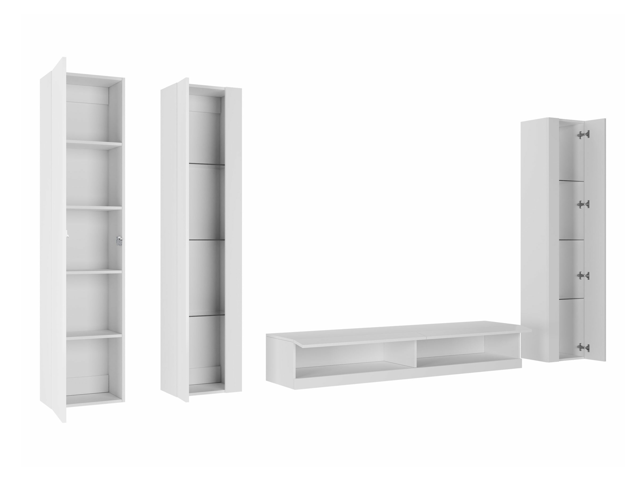Living room set Vilrin VII (White + Glossy white)
