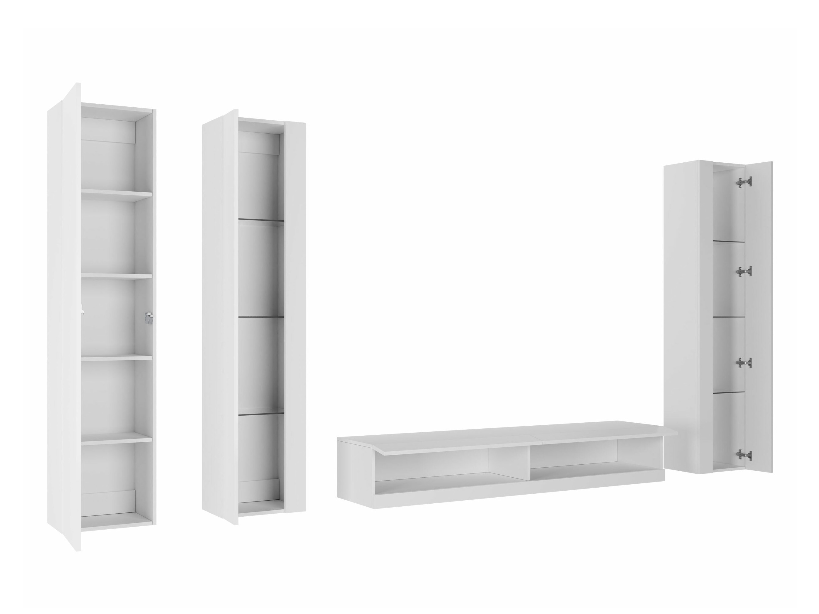 Living room set Vilrin VII (White + Glossy white)