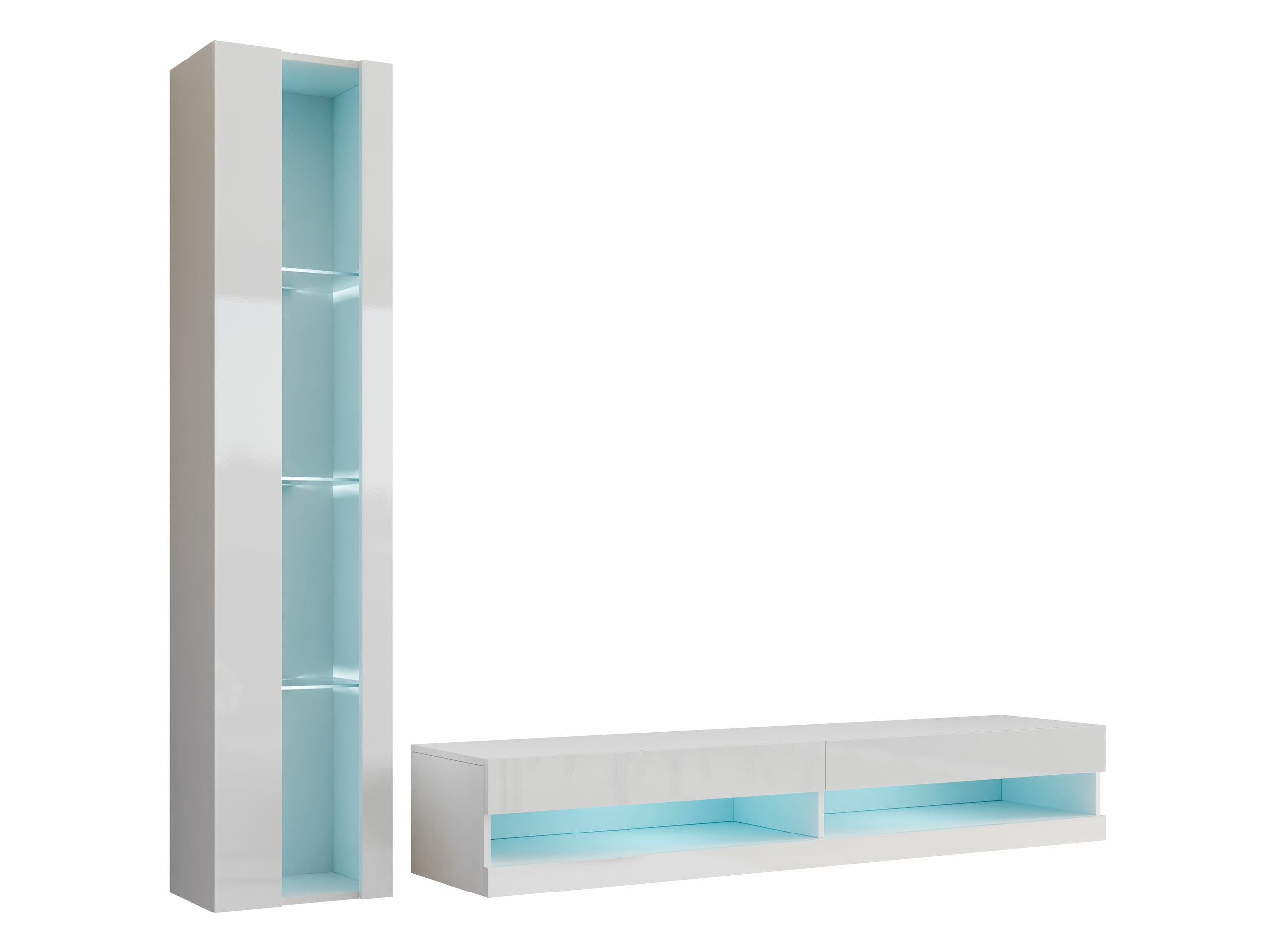 Living room set Vilrin VIII (White + Glossy white)
