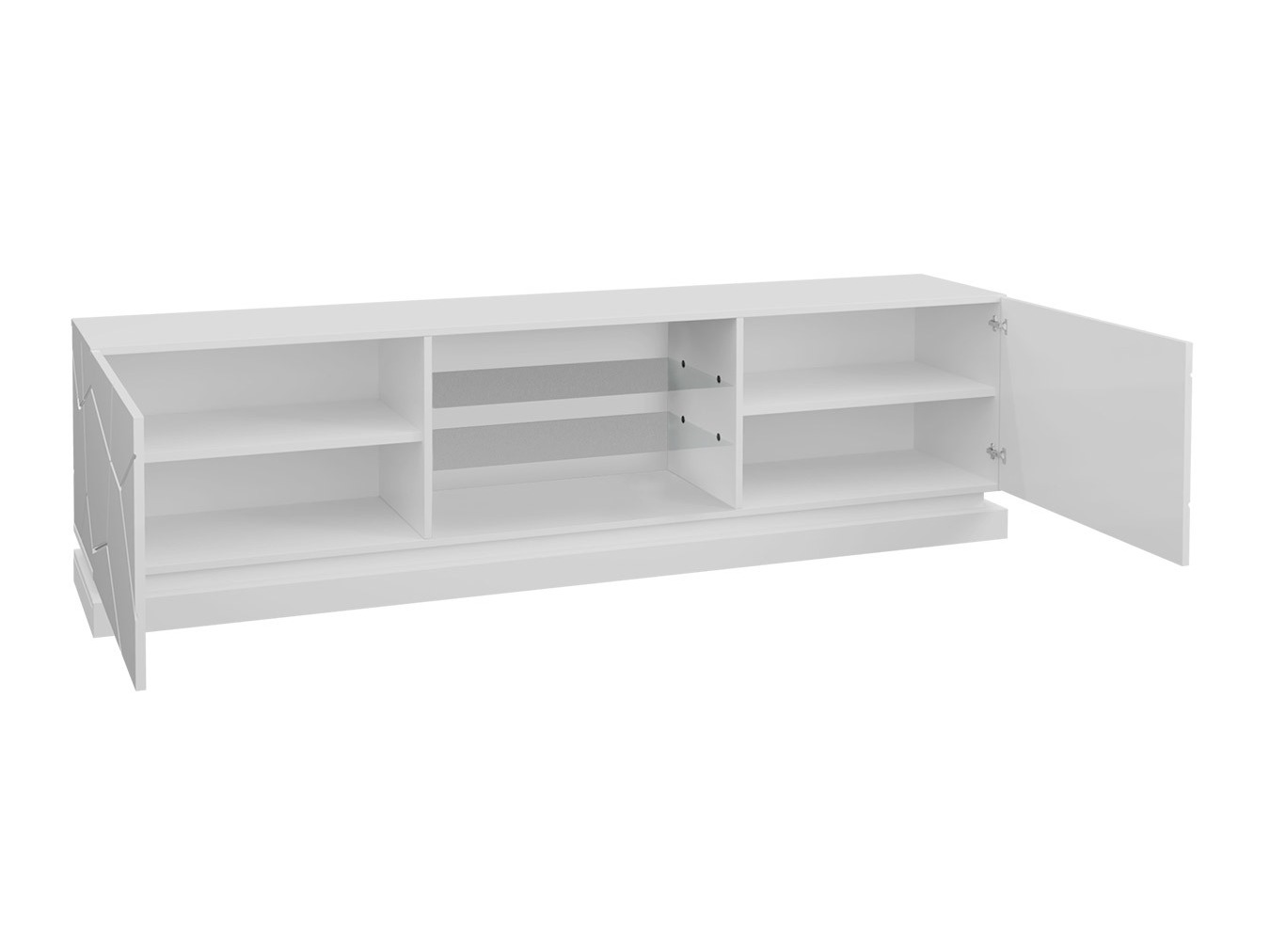 TV stand Linar I (White + Glossy white)