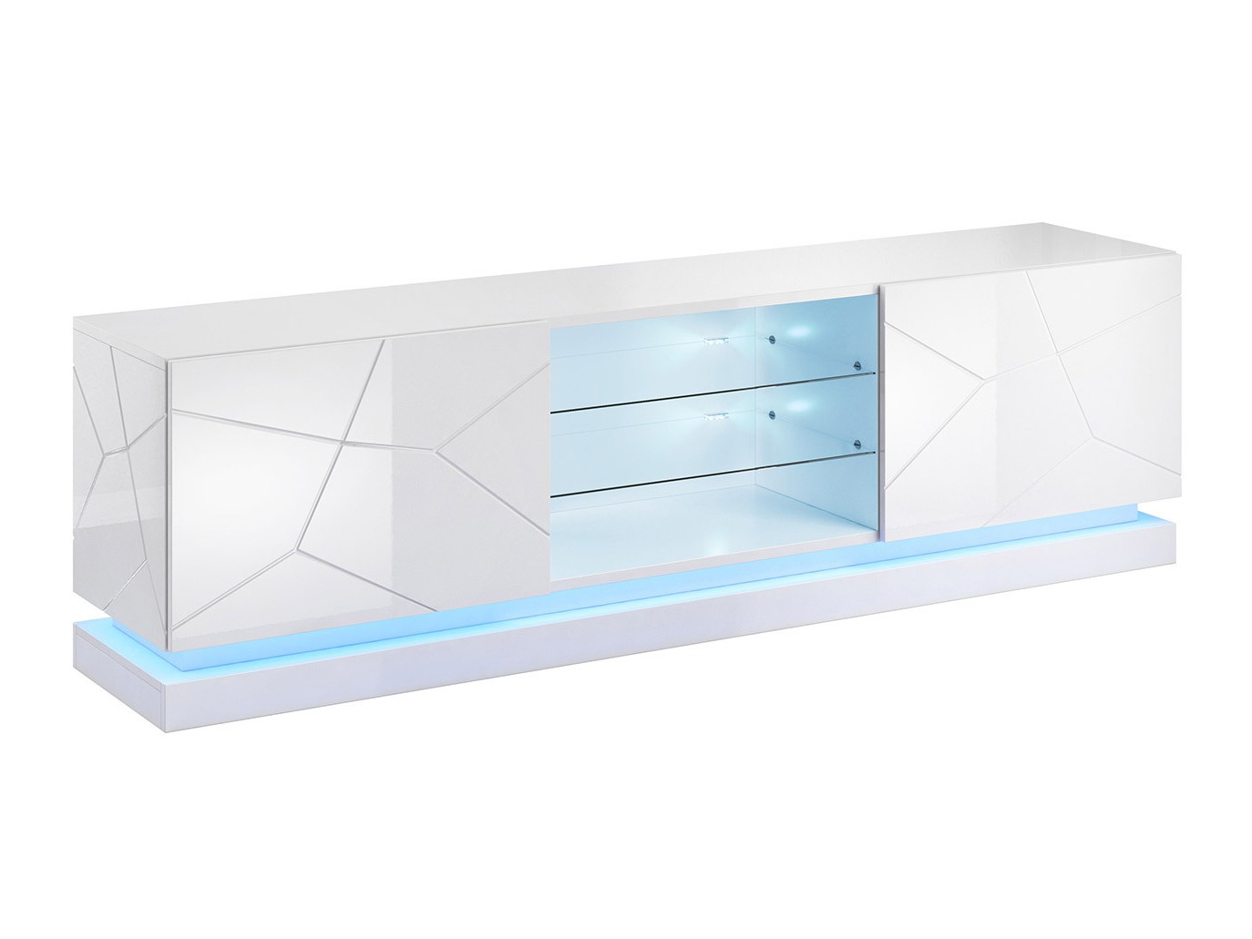 TV stand Linar I (White + Glossy white)