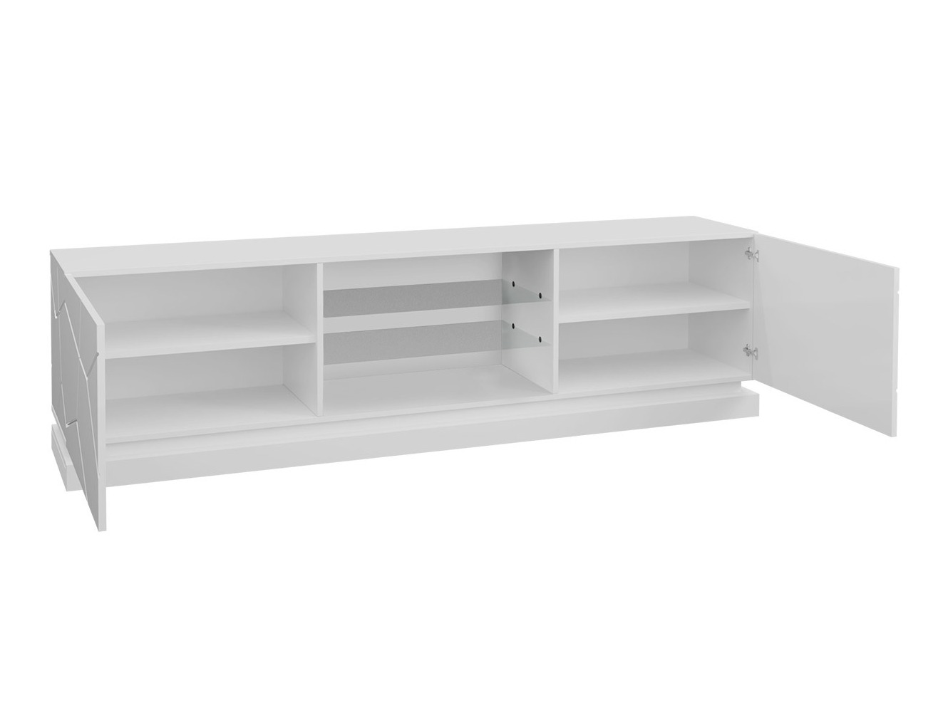 TV stand Linar I (White + Glossy white)