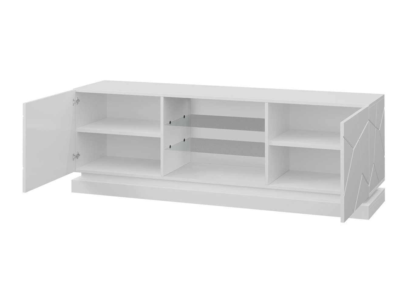 TV stand Linar (White + Glossy white)