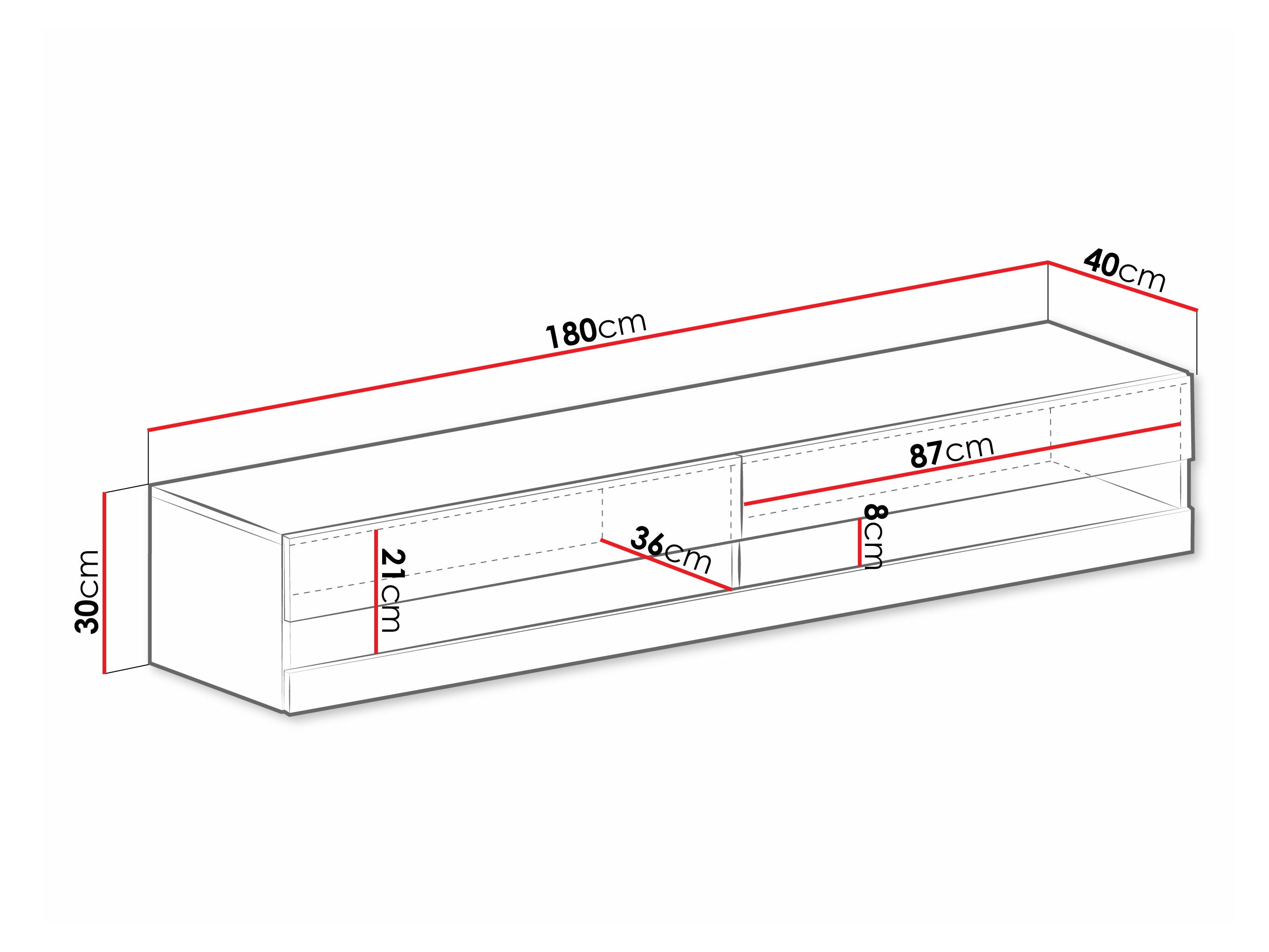 TV stand Venenou 120 (White + Glossy white)