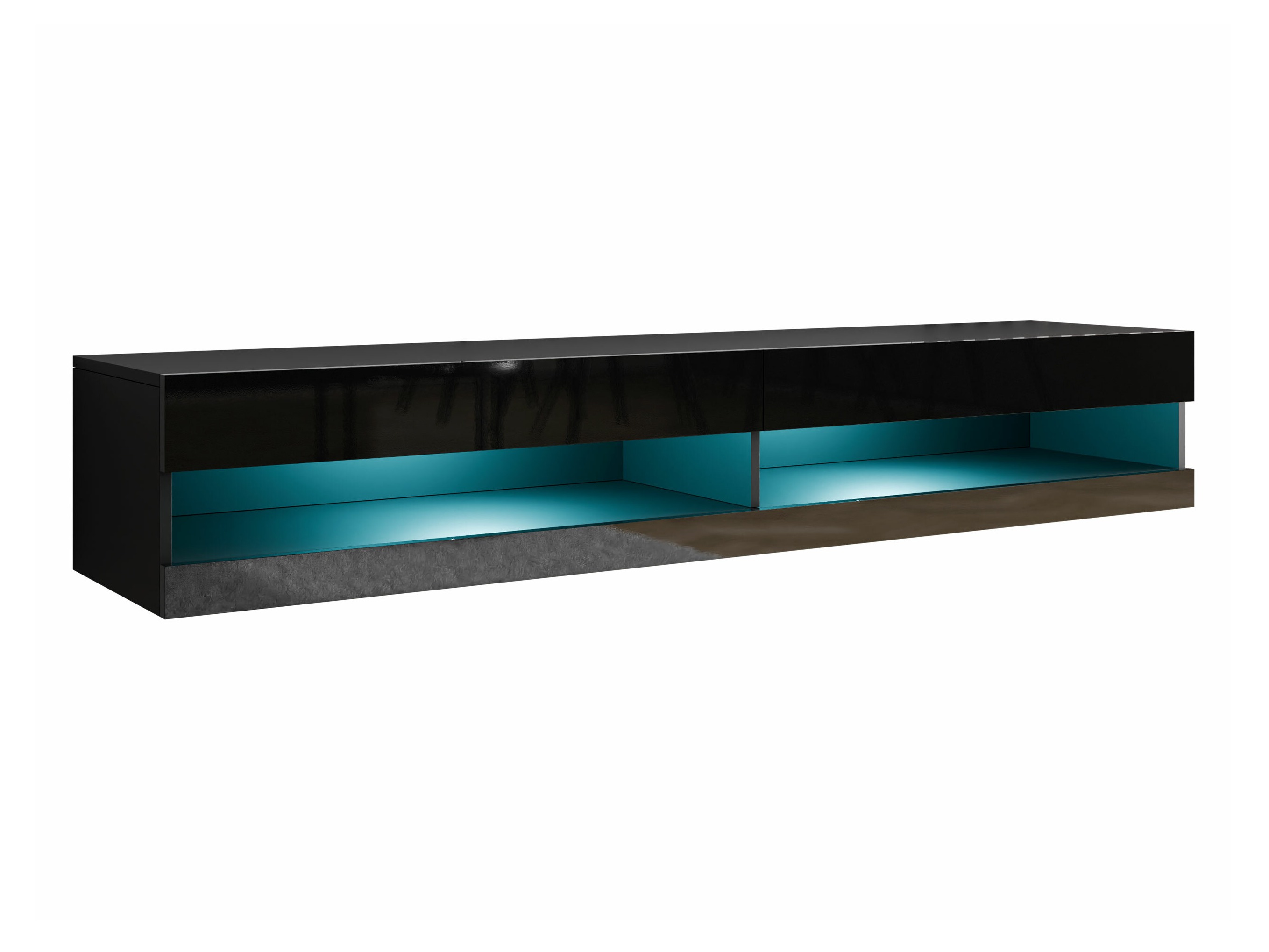 TV stand Vilrin (Black + Glossy black)