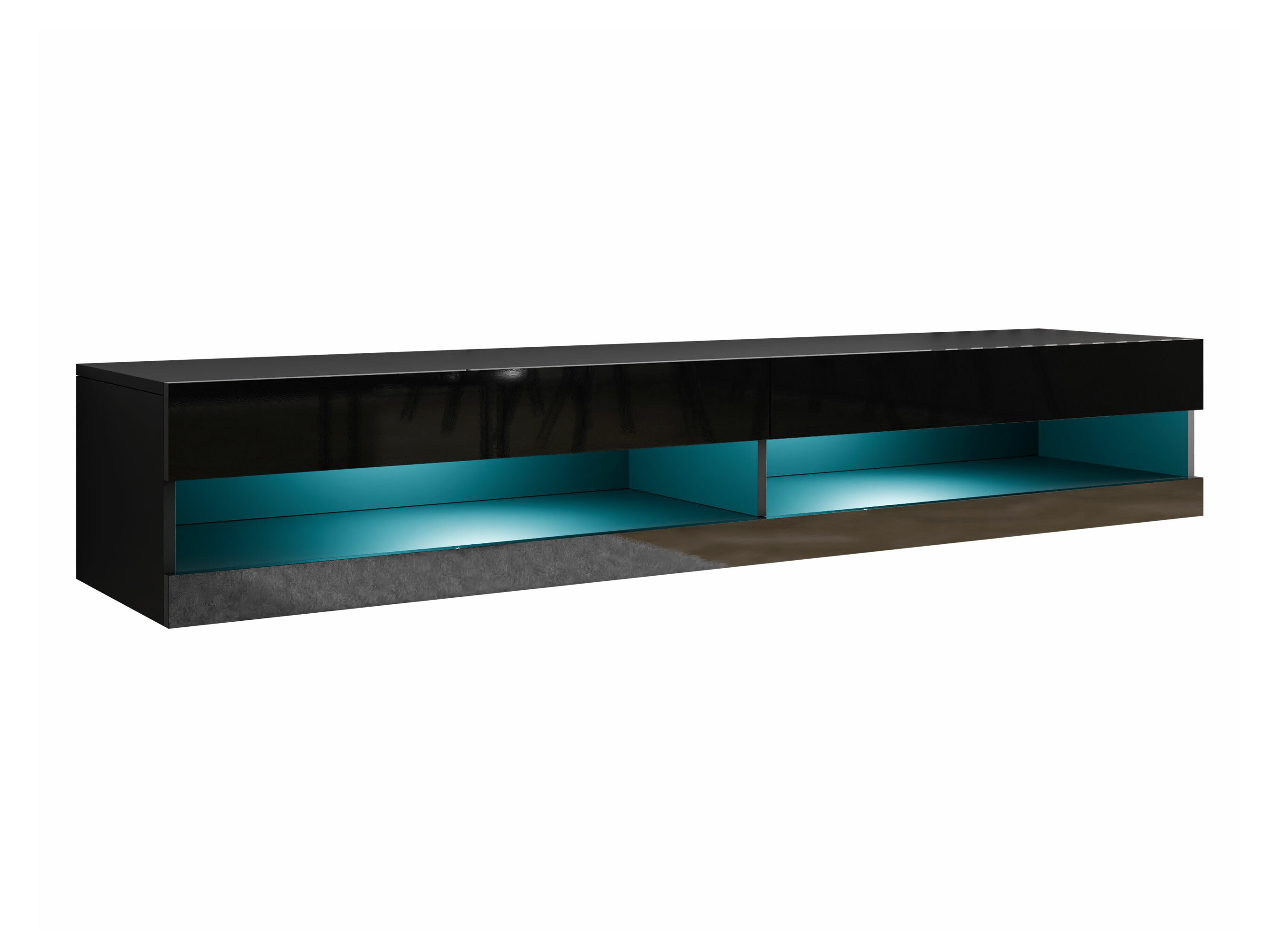TV stand Vilrin (Black + Glossy black)